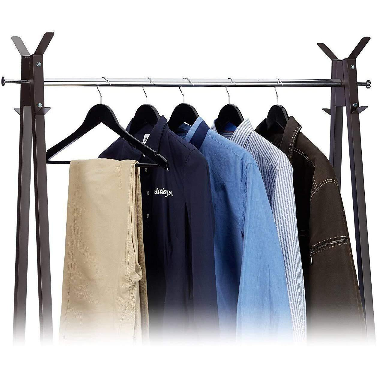 Evolluxi Lotus Wooden Hangers, Solid Wood Shirt Hangers,Dress Coat Jacket Clothes Hangers,With Extra Smooth Finish, 360 Degree Swivel Hook(Retro) (Black, 36)