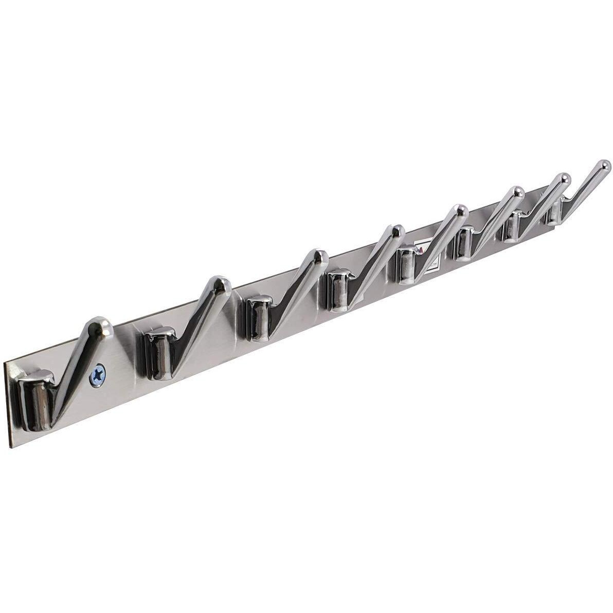 Promixo Stainless Steel 8 Pin Bathroom Clothes Hanger | Hanger For Door | Clothes Wall Mounted,| Hooks Rail For Hanging Keys,Cloth,Towel, Accessories (Pack Of 8)