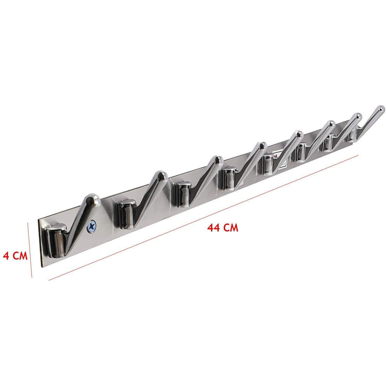 Promixo Stainless Steel 8 Pin Bathroom Clothes Hanger | Hanger For Door | Clothes Wall Mounted,| Hooks Rail For Hanging Keys,Cloth,Towel, Accessories (Pack Of 8)