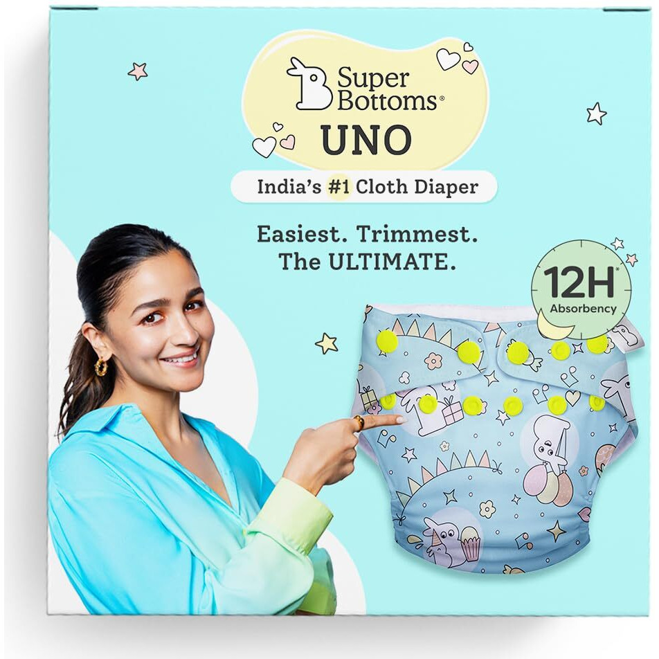 Superbottoms Stash Builder Pack With 3 Freesize Uno- New Version| Cloth Diapers Combo For Babies From 3M To 3Y |Comes With 3 Fleece Liners, 2 Booster Pads & 1 Very Heavy Wetter Pad, 3 Count