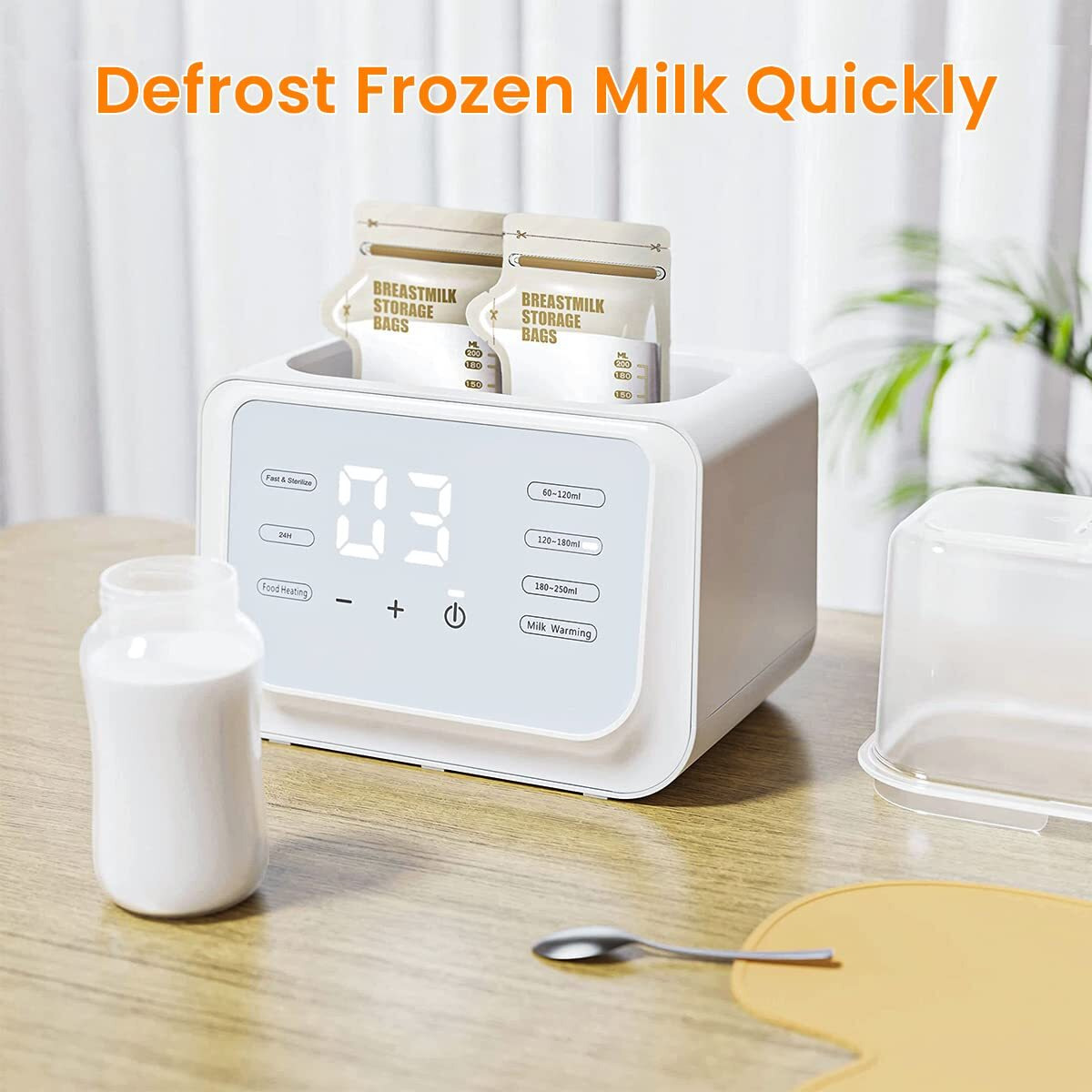 Supvox Bottle Warmer For Babies Milk Electric 8 In 1 Sterilizer For Feeding Bottles With 3-7 Mins Fast Warming, 24H Keep Warm Food Heating Timer Adjustable Temp Baby Bottle Sterilizer Machine