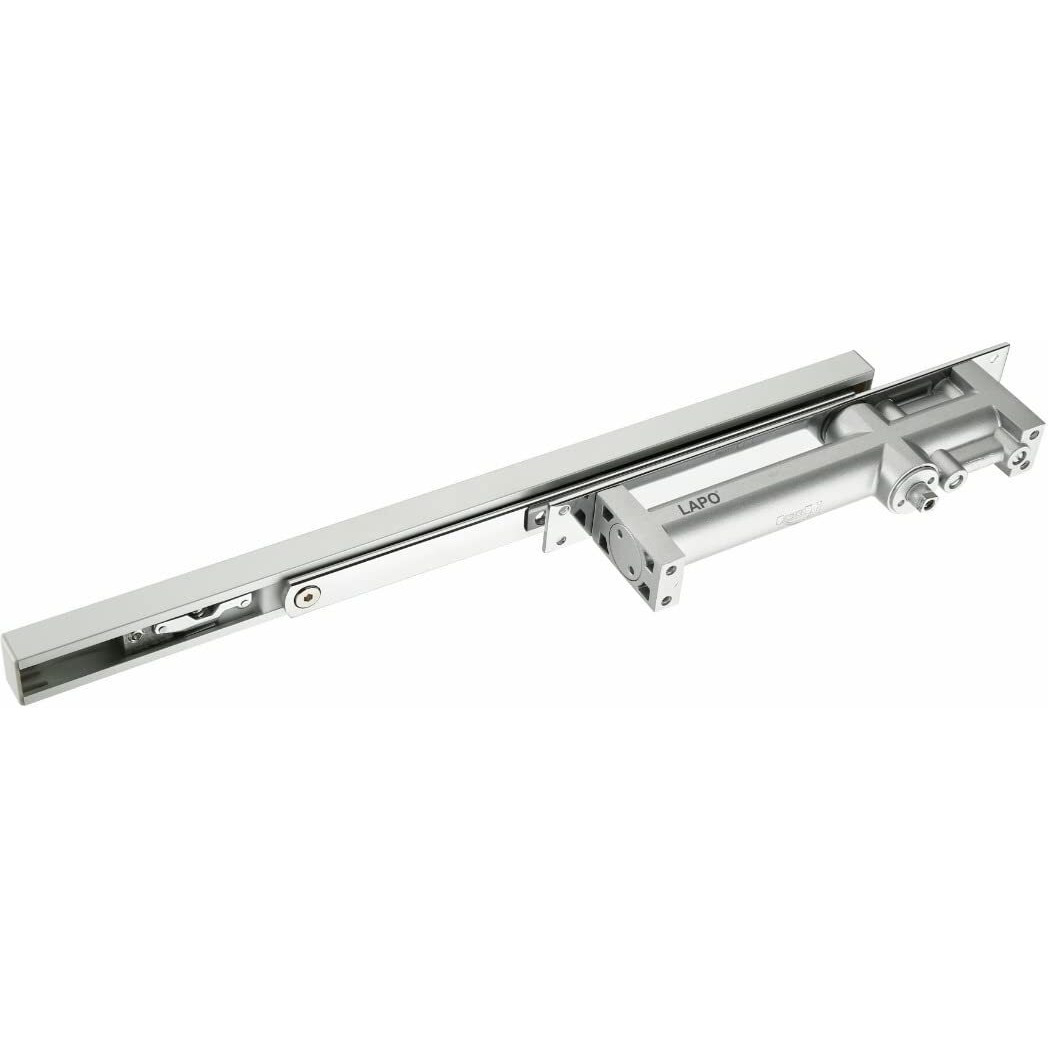 Lapo Premium Automatic Hydraulic Double Speed Aluminium 32 Mm Concealed Door Closer With Pelmet Arm Wooden Door Closer With Fitting Set For All Door Weight Up To 60 To 80 Kg (Silver Finish)