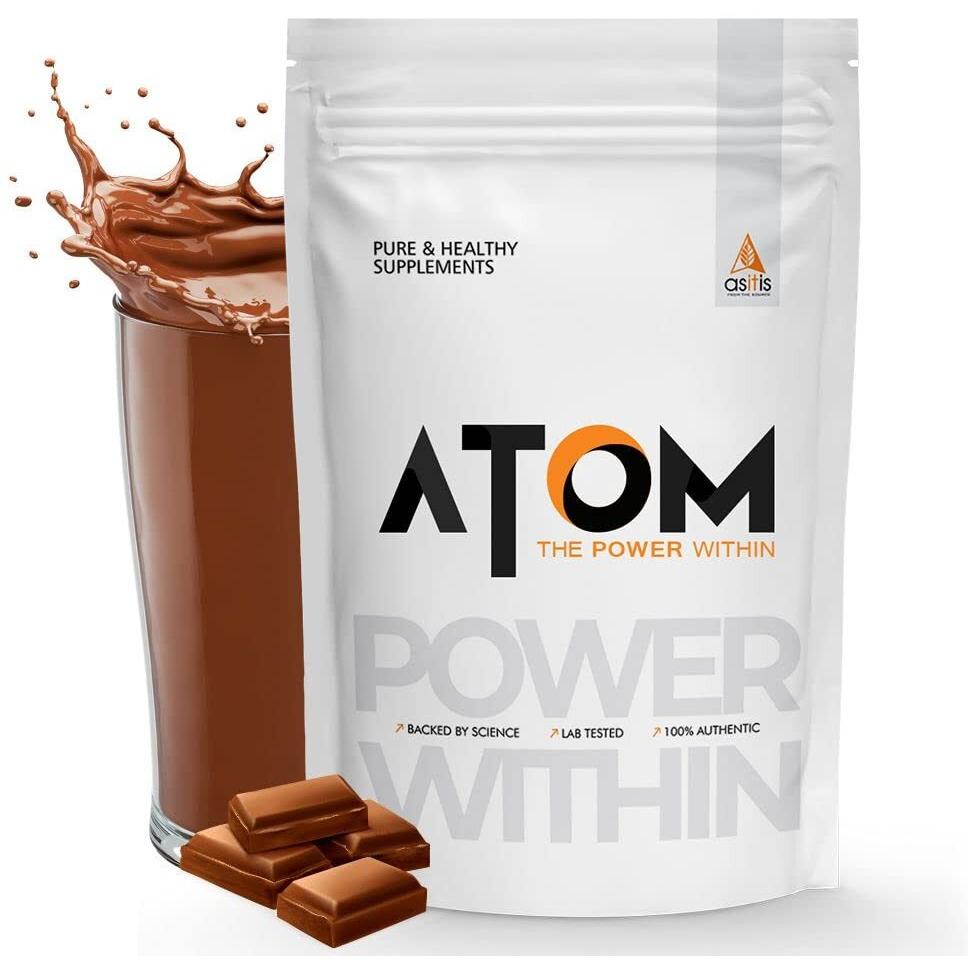 Asitis Nutrition Atom Iso Whey Gold | 28G Protein Rapid Absorption & Recovery| Belgian Chocolate - 1Kg (30 Servings)