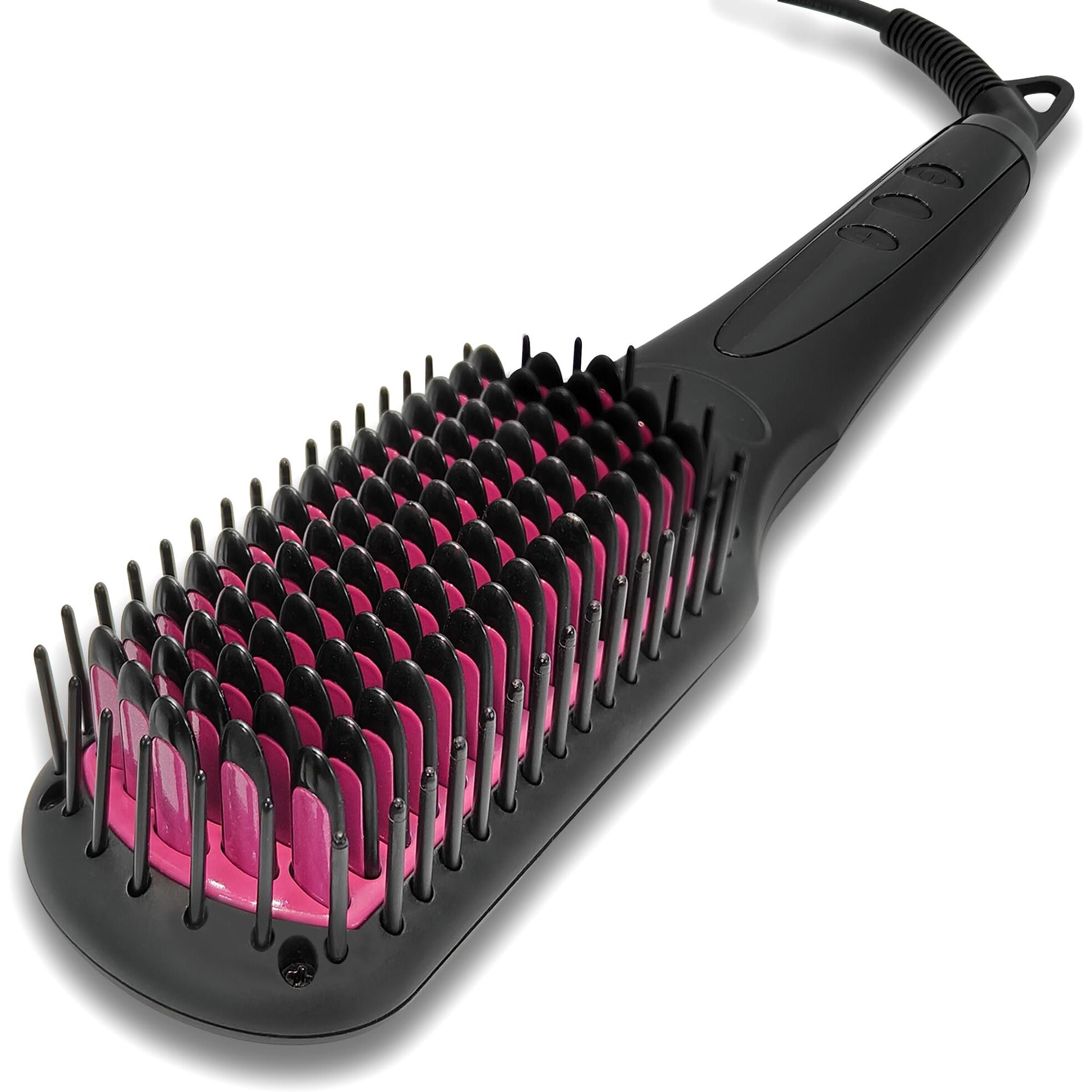 Agaro Hsb2206 Hair Straightening Brush, 2-In-1 Hair Straightening And Combing, Ionic Technology, Anti-Scald Feature, Temperature Control And Auto Shut Off Function, Black