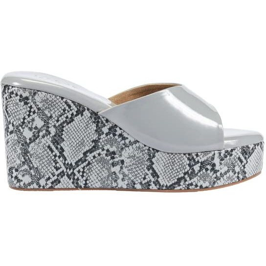 Chere Womens Elegant Grey Snakeprint Peep Toe Wedges