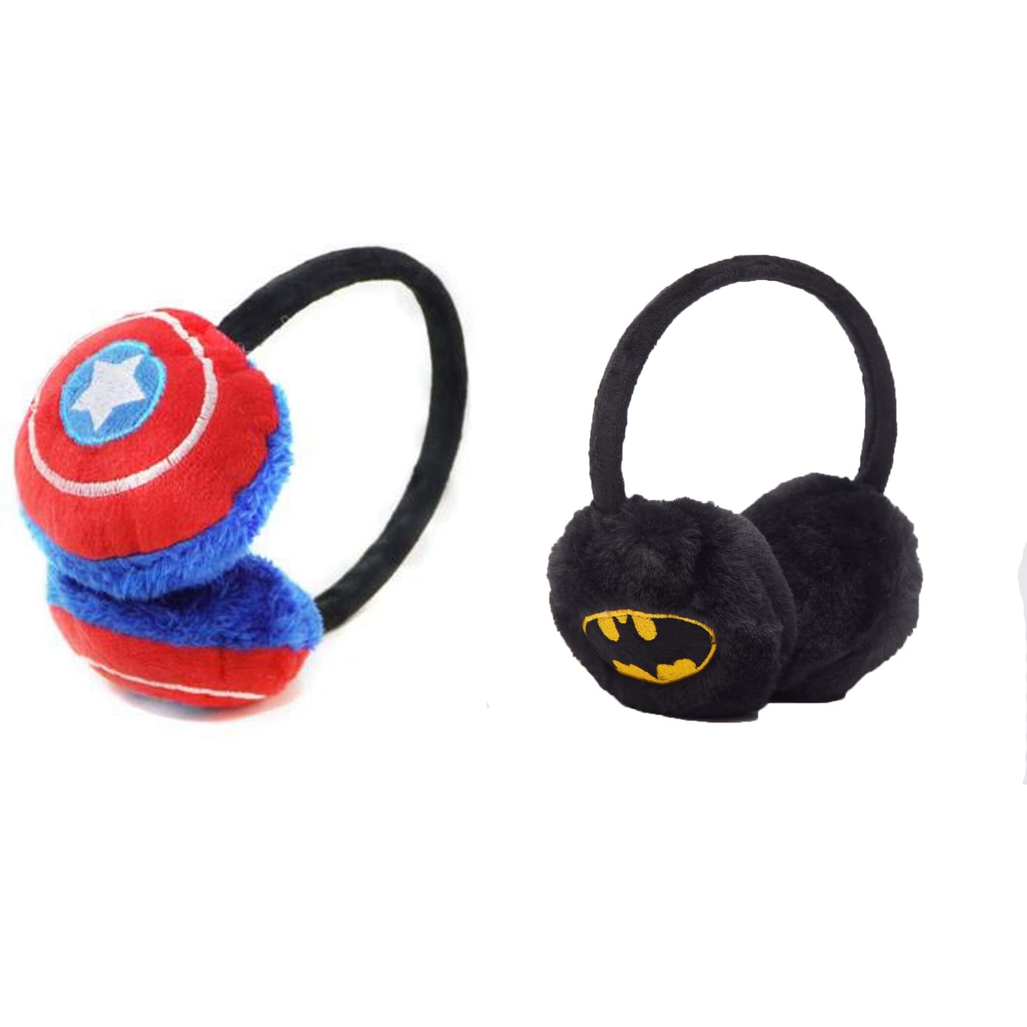 Clothera Kid's Superheroes Pack Of 2 Winter Warm Earmuffs (Captain America & Batman)