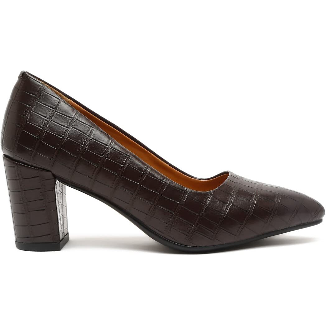 Bruno Manetti Women's Brown Slipon Pointed Toe Back Close With Comfort Heels