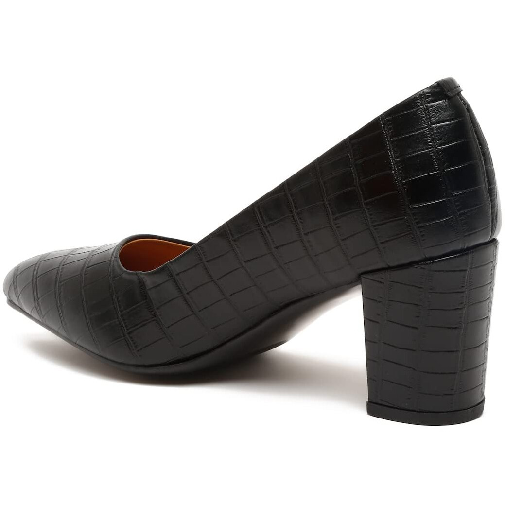 Bruno Manetti Women's Black Slipon Pointed Toe Back Close With Comfort Heels
