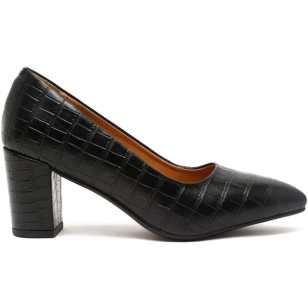 Bruno Manetti Women's Black Slipon Pointed Toe Back Close With Comfort Heels