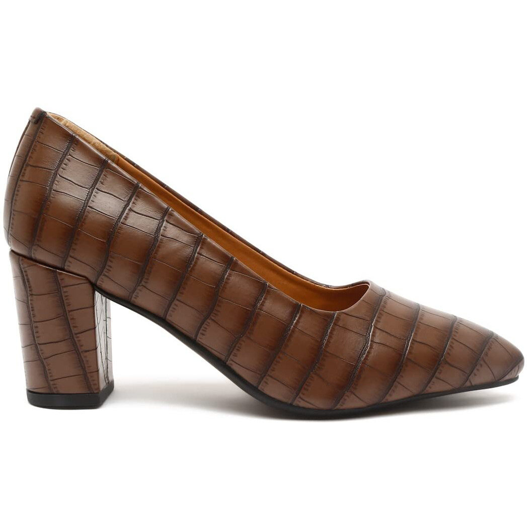 Bruno Manetti Women's Dark Tan Slipon Pointed Toe Back Close With Comfort Heels