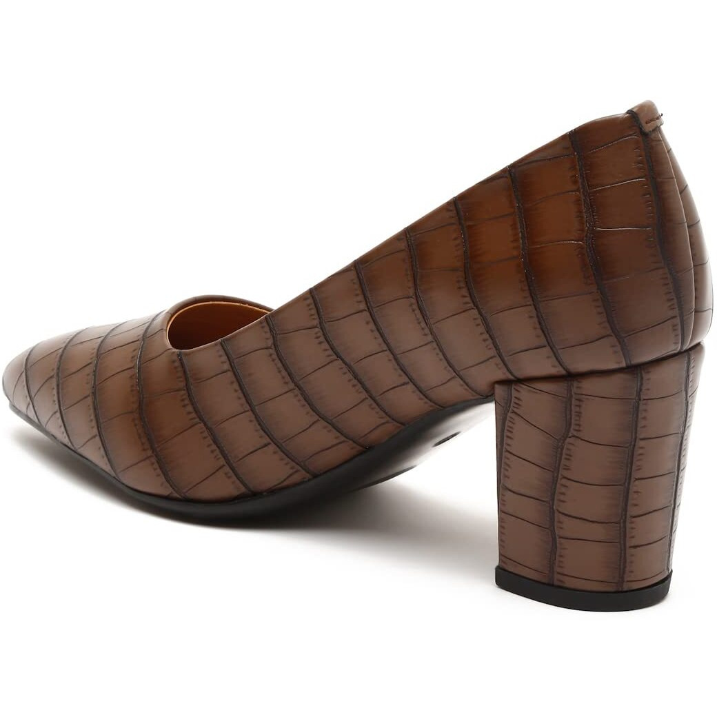 Bruno Manetti Women's Dark Tan Slipon Pointed Toe Back Close With Comfort Heels