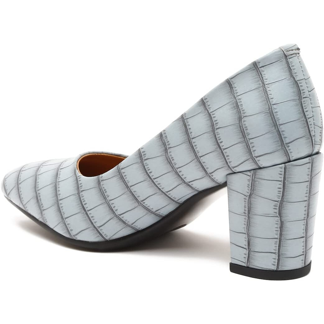 Bruno Manetti Women's Grey Slipon Pointed Toe Back Close With Comfort Heels