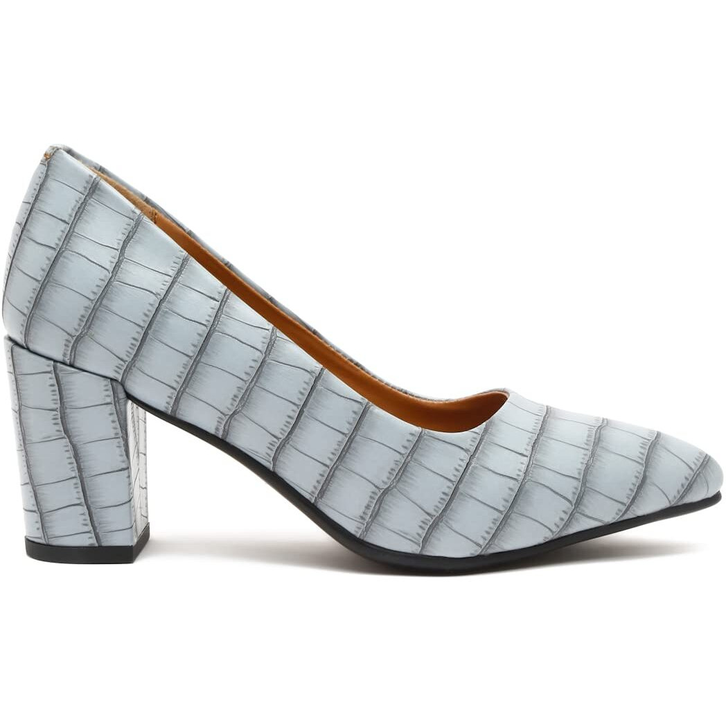 Bruno Manetti Women's Grey Slipon Pointed Toe Back Close With Comfort Heels