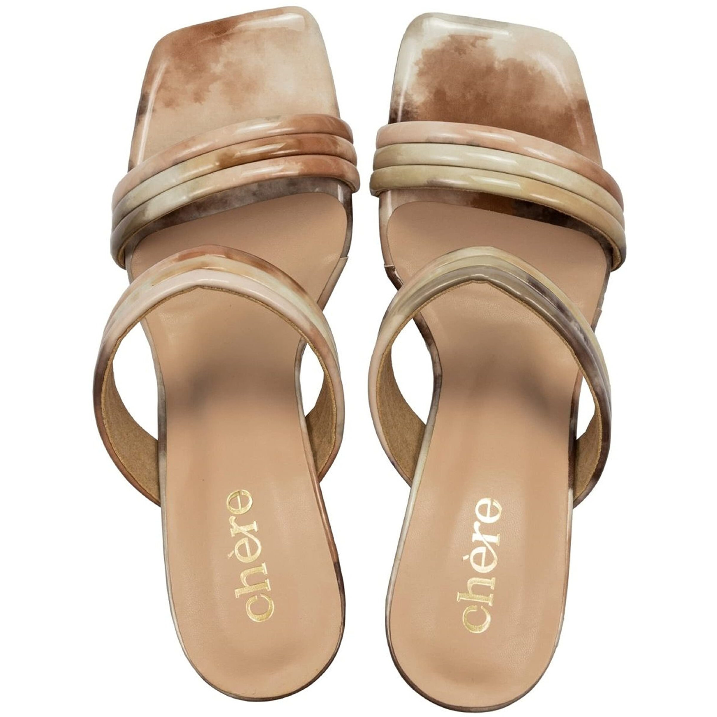 Chere Fashionable Block Heels Sandals With Tie Dye Print Sandal For WomenS