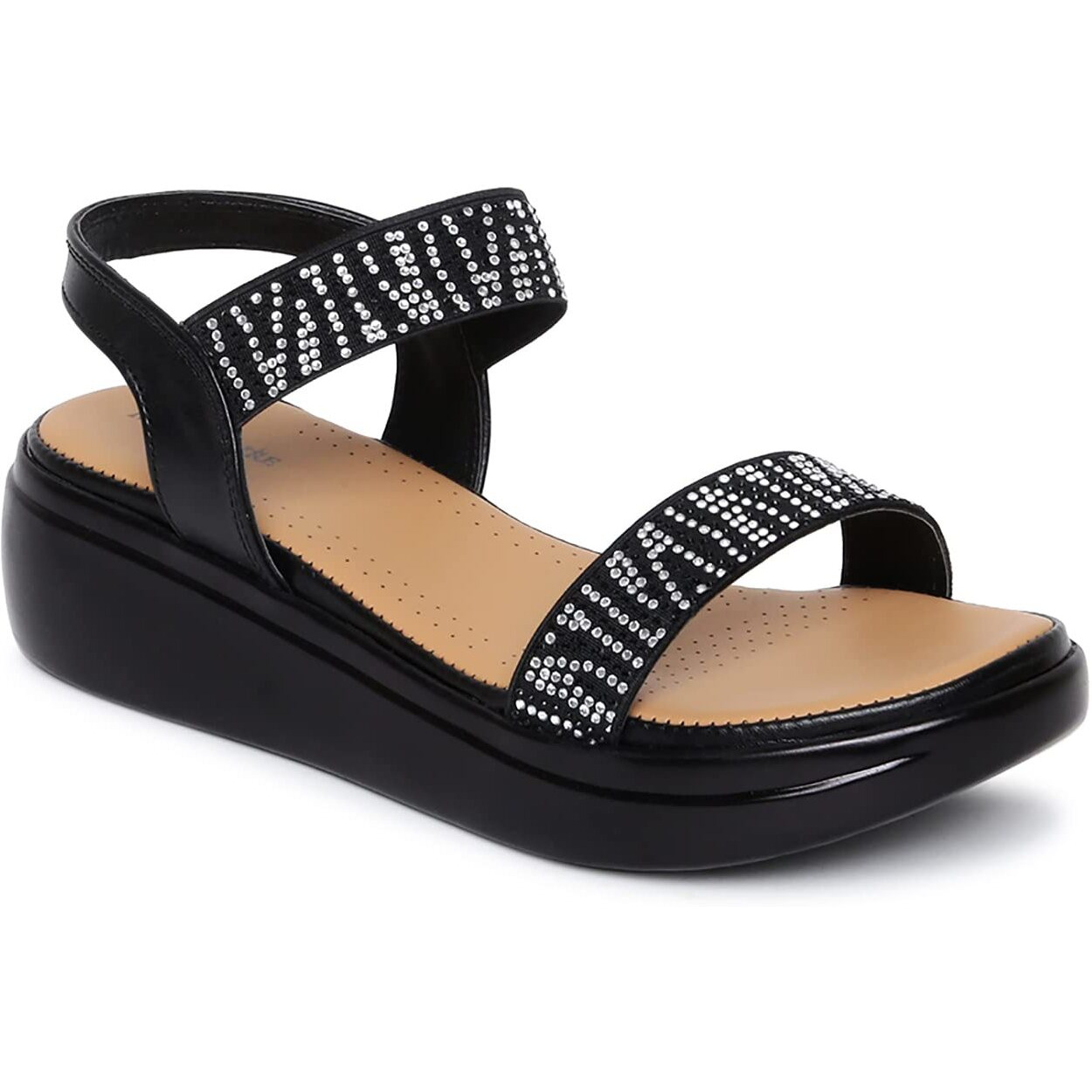 Marc Loire Women's Casual Soft Comfortable Black Platforms,Size 3