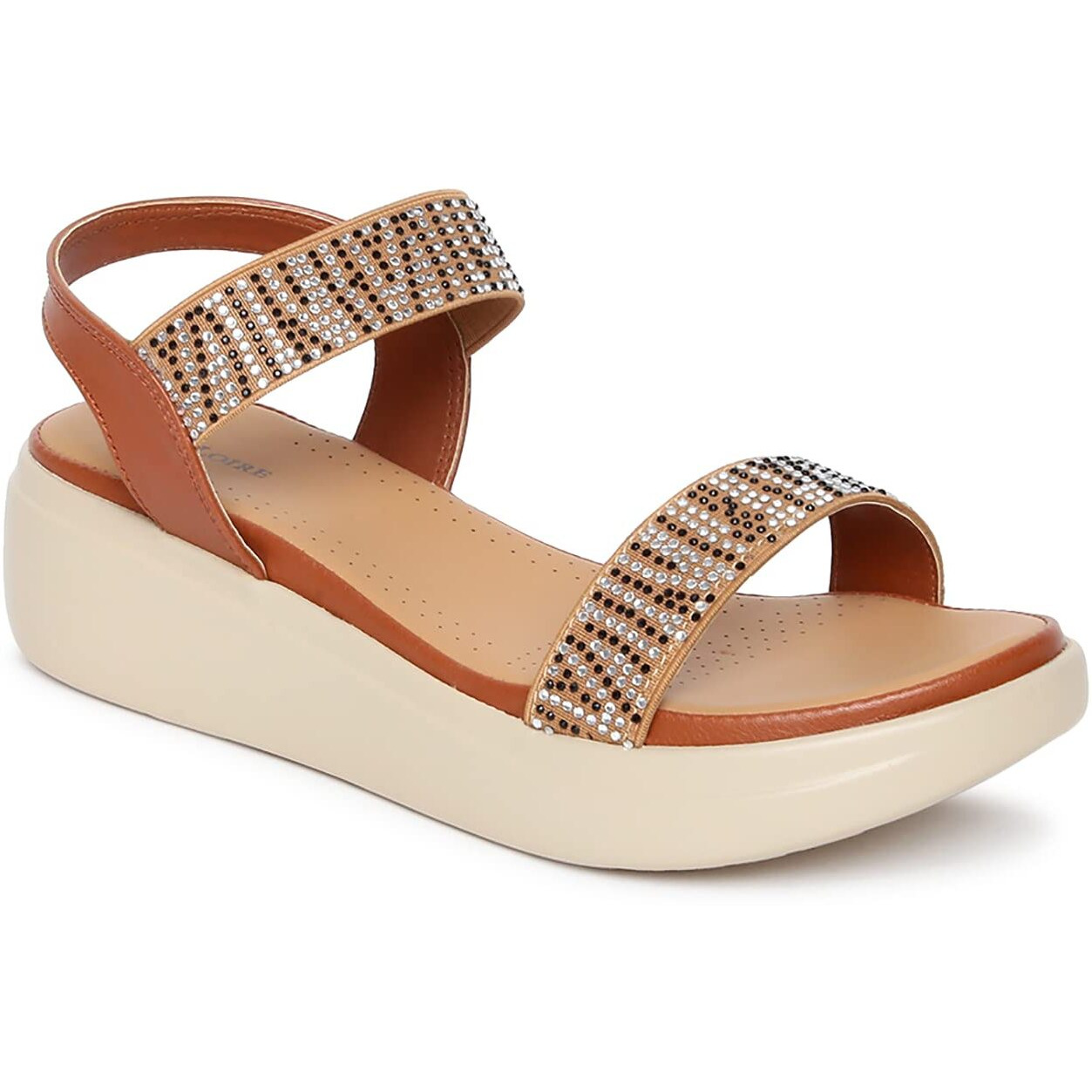 Marc Loire Women's Casual Soft Comfortable Brown Platforms,Size 3