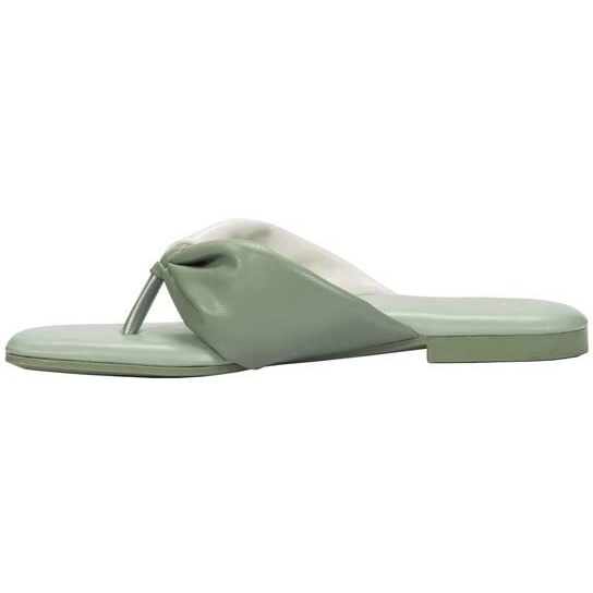 Chere Dual Tone Strap Flats For White Green White 5