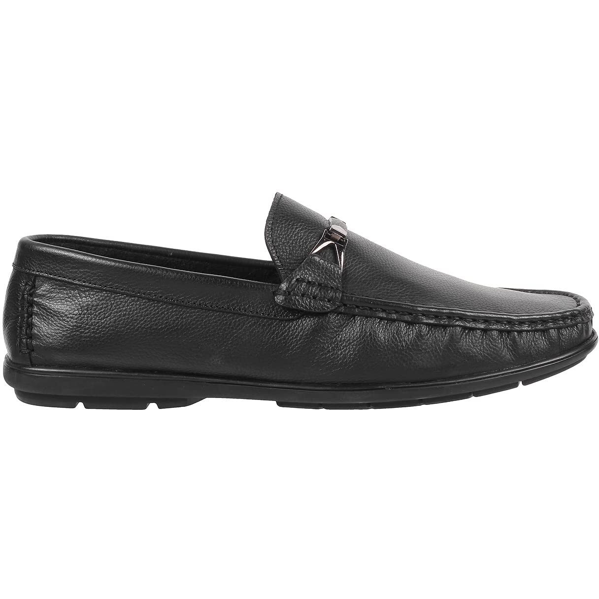 Metro Mens Leather Black Loafers (Size (8 Uk (42 Eu))