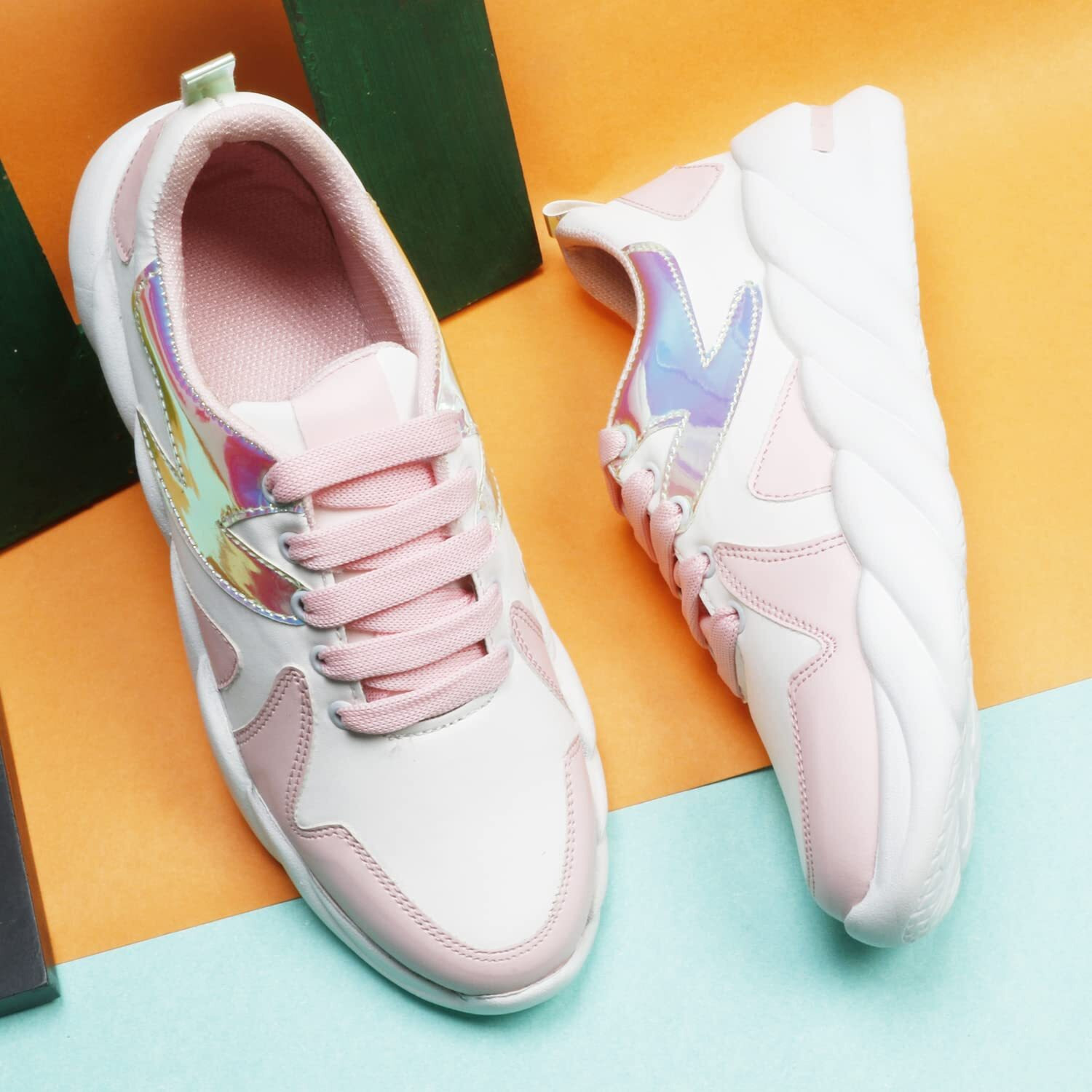 Xe Looks 100% Vegan Leather Women's Pink Comfortable Shoes For Daily Walking