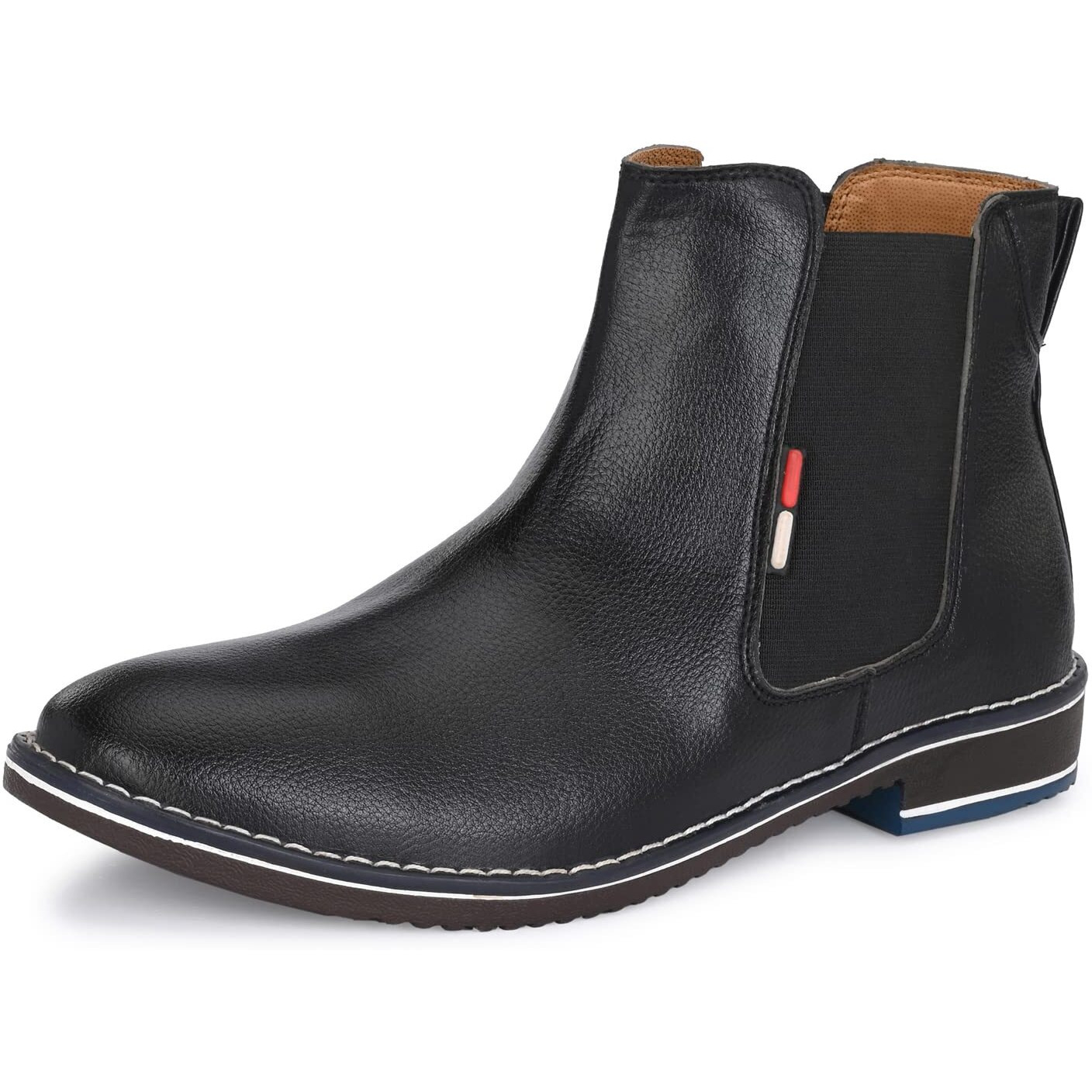 Azzaro Black Men's Leather Slip-On Casual Boot Shoes,9,Black(Cas_11518_Black_9)