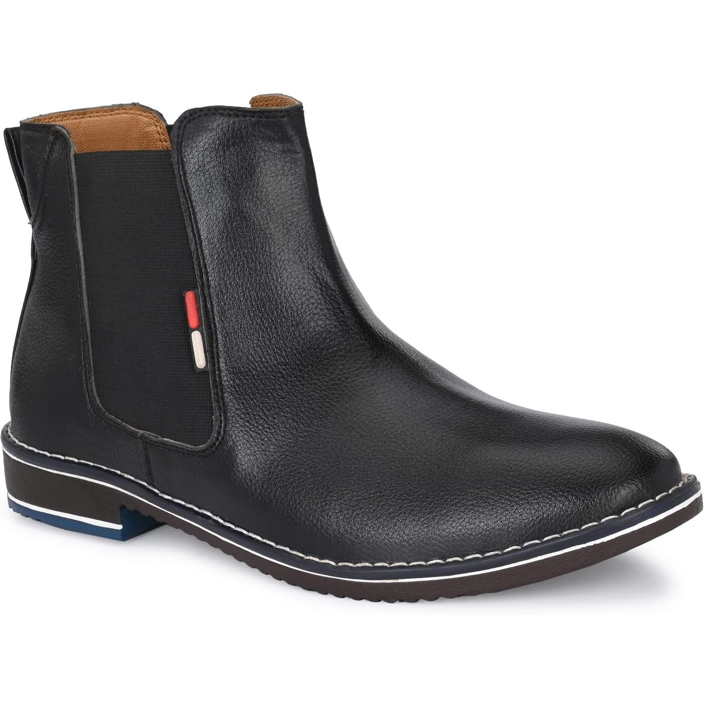 Azzaro Black Men's Leather Slip-On Casual Boot Shoes,9,Black(Cas_11518_Black_9)
