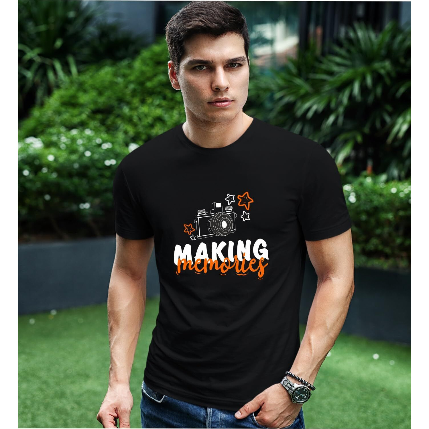 Hangout Hub T Shirt|Cotton|Regular Fit|Printed Making Memories Tshirt For Family|(BlackMen-SWomen-XlBoy-8-10YGirl-0-2Y)|Half Sleeves|Round Neck|Pack Of 4