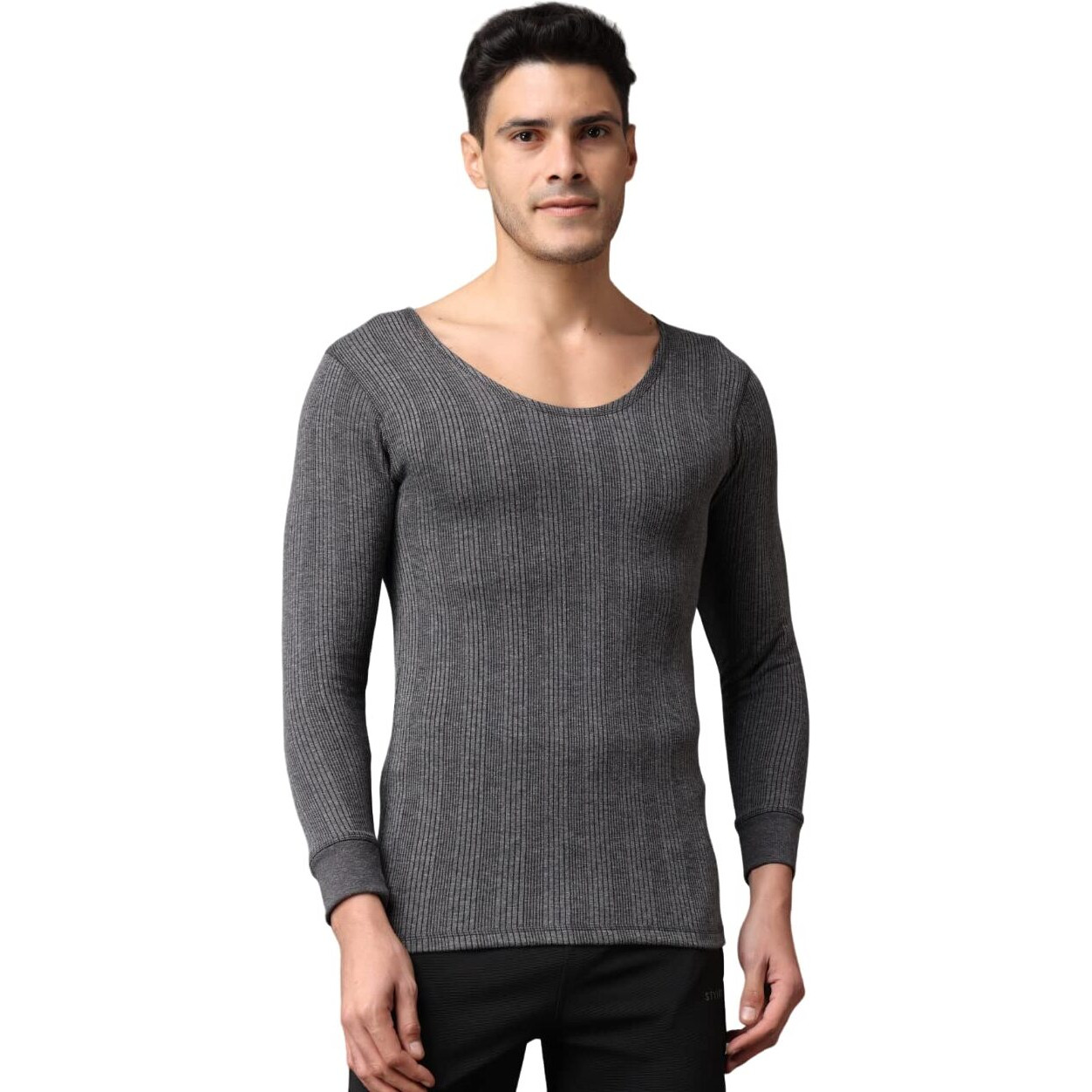 Wearslim Winter Warmer Thermal Vest For Men Ultra Soft Round Neck Winter Inner Wear Top Underwear Color - Black (Size - Medium)