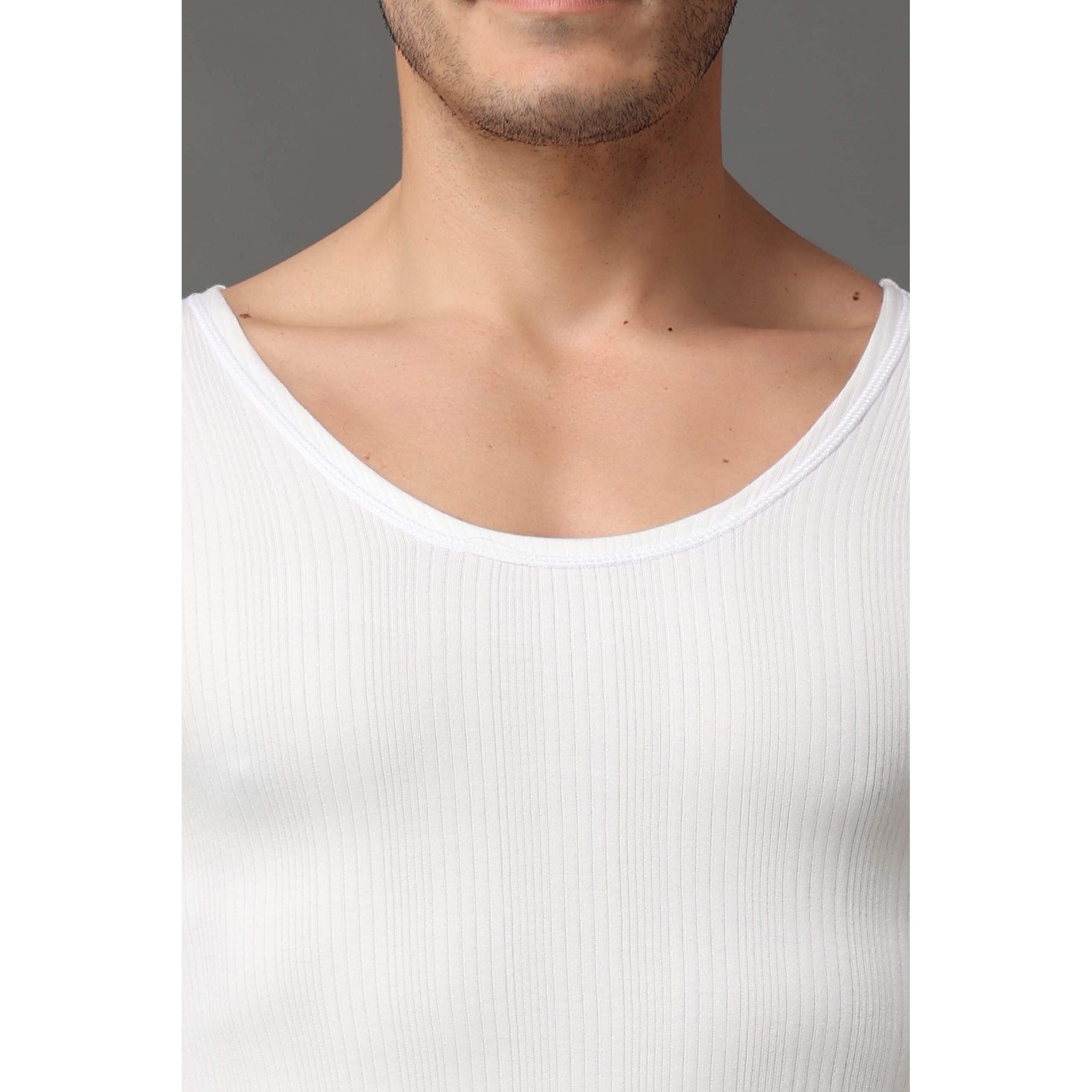 Wearslim MenS Cotton Quilted Winter Lightweight Thermal Underwear For Men Long Johns Set With Fleece Lined Soft Tailored Fit Warmer White