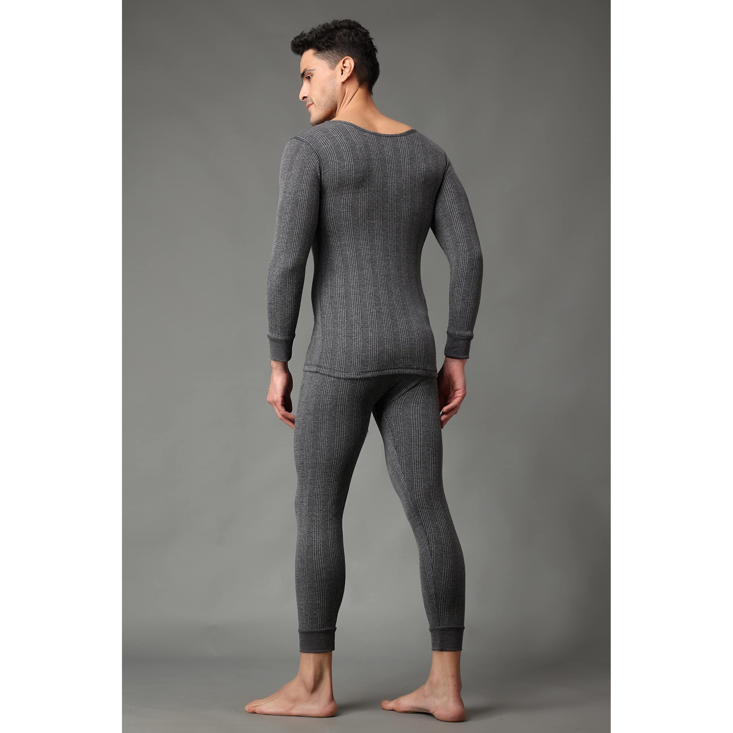 Wearslim MenS Cotton Quilted Winter Lightweight Thermal Underwear For Men Long Johns Set With Fleece Lined Soft Tailored Fit Warmer Black