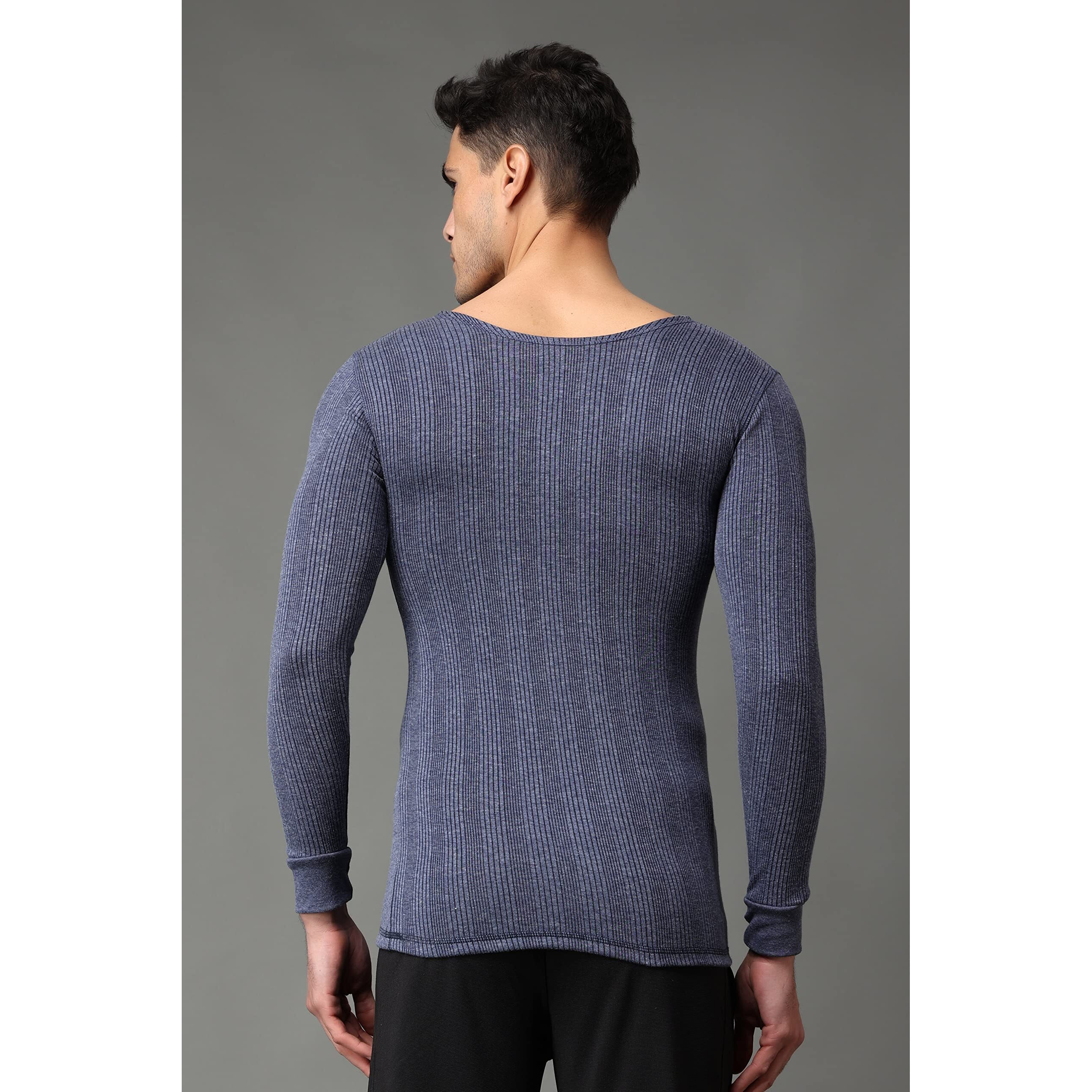 Wearslim Winter Warmer Thermal Vest For Men Ultra Soft Round Neck Winter Inner Wear Top Underwear Color - Blue (Size - 2Xl)