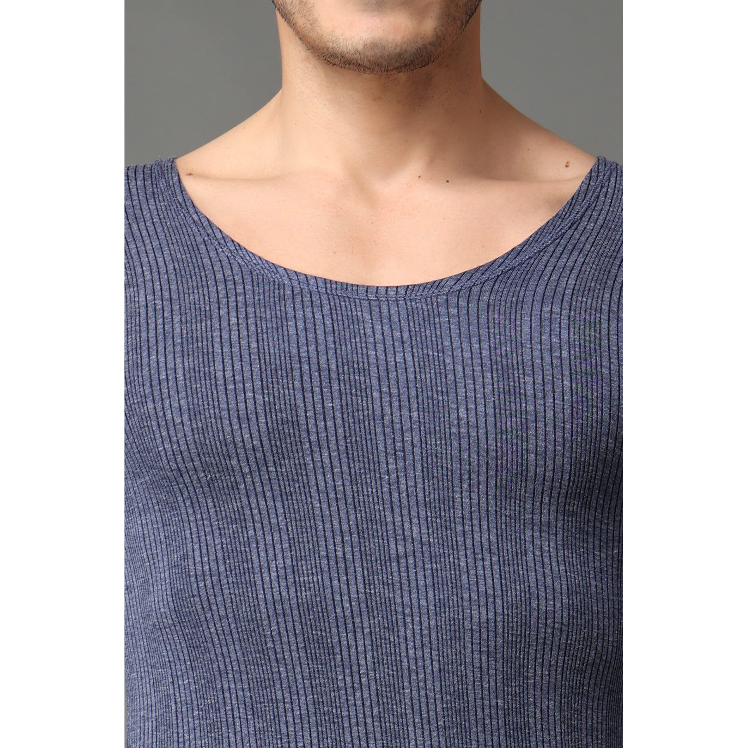 Wearslim MenS Cotton Quilted Winter Lightweight Thermal Underwear For Men Long Johns Set With Fleece Lined Soft Tailored Fit Warmer Blue