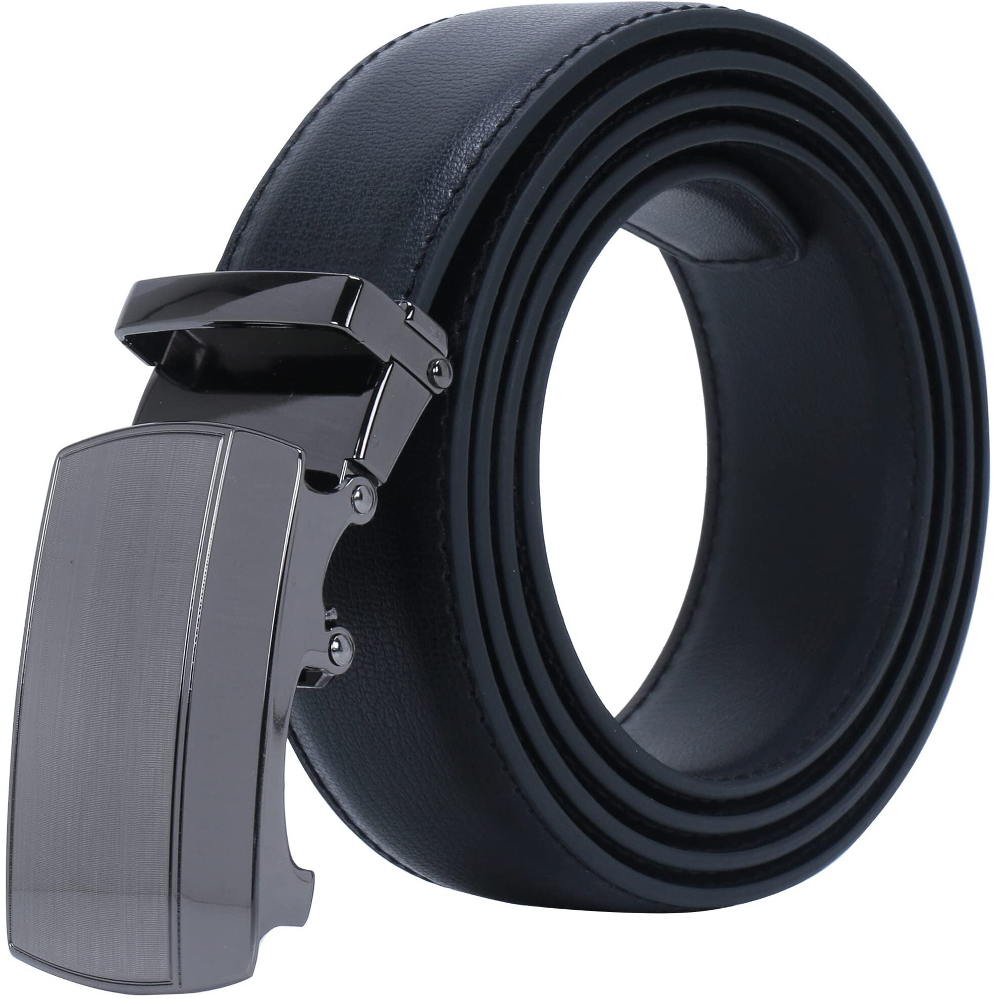 Labnoft Men's Auto Lock Pu Leather Belt (Belt-043-Black)