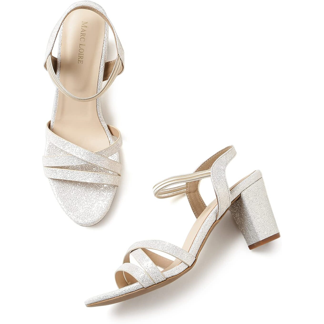 Marc Loire Women Soft Comfortable Gold Embellished Block Heels,Size_3