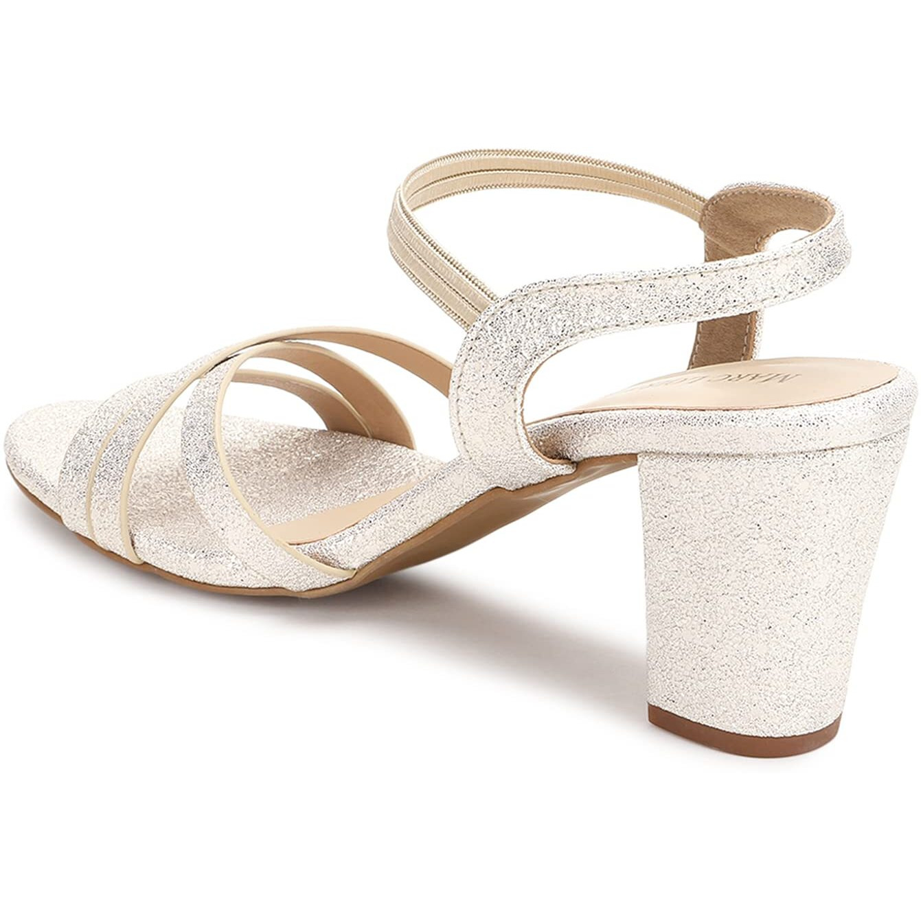 Marc Loire Women Soft Comfortable Gold Embellished Block Heels,Size_3