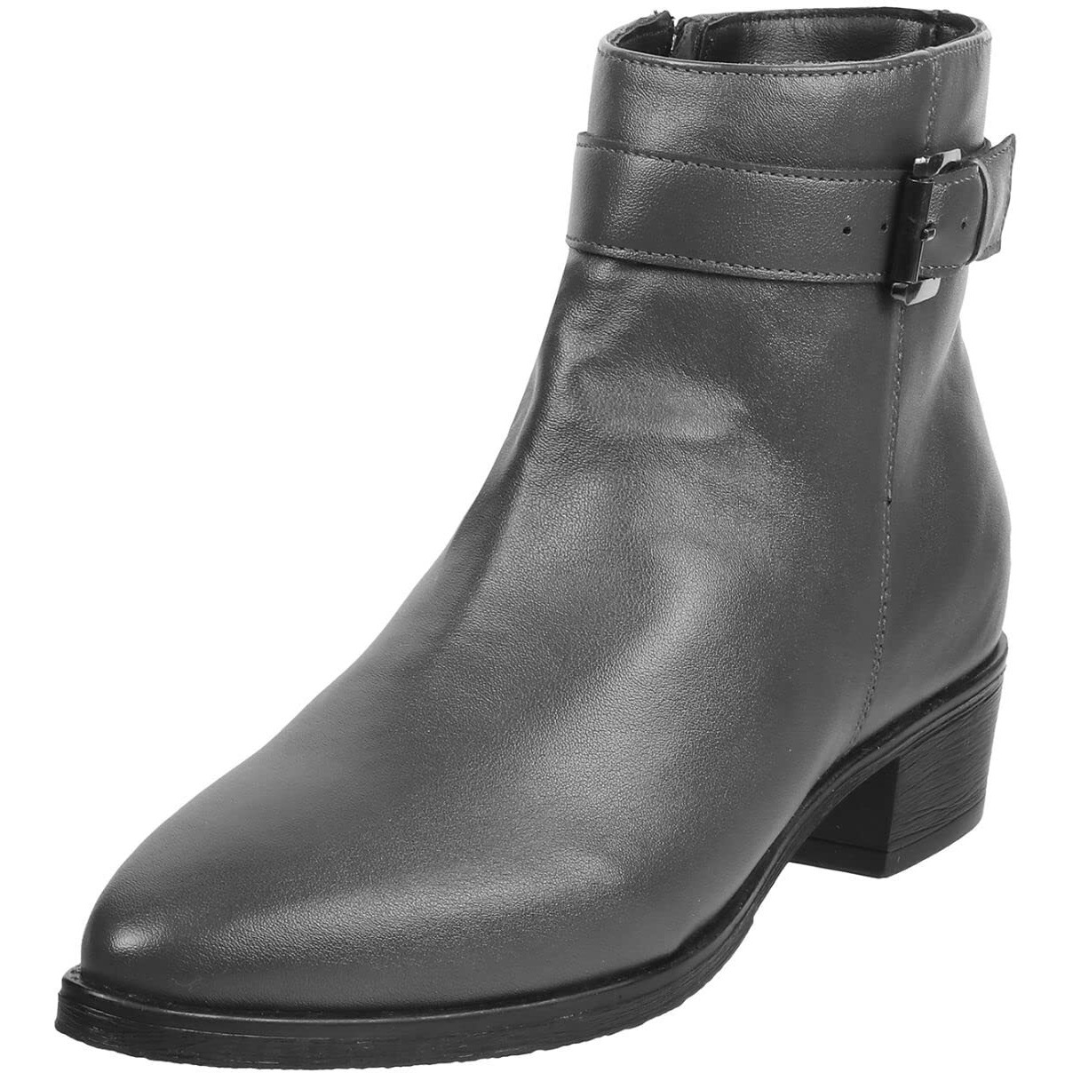 Mochi Women's Grey Faux Leather Buckle Detail Fashion Ankle Boot Uk/5 Eu/38 (31-69)