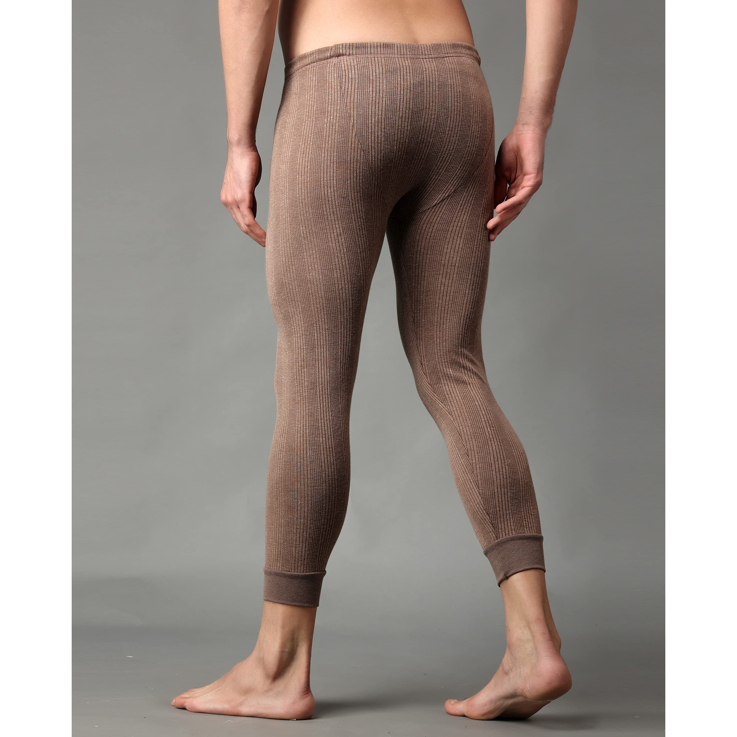 Wearslim Premium Winter Thermal Bottom Underwear For Men | Ultra Soft Winter Warmer Inner Wear Johns Pant Lower Brown