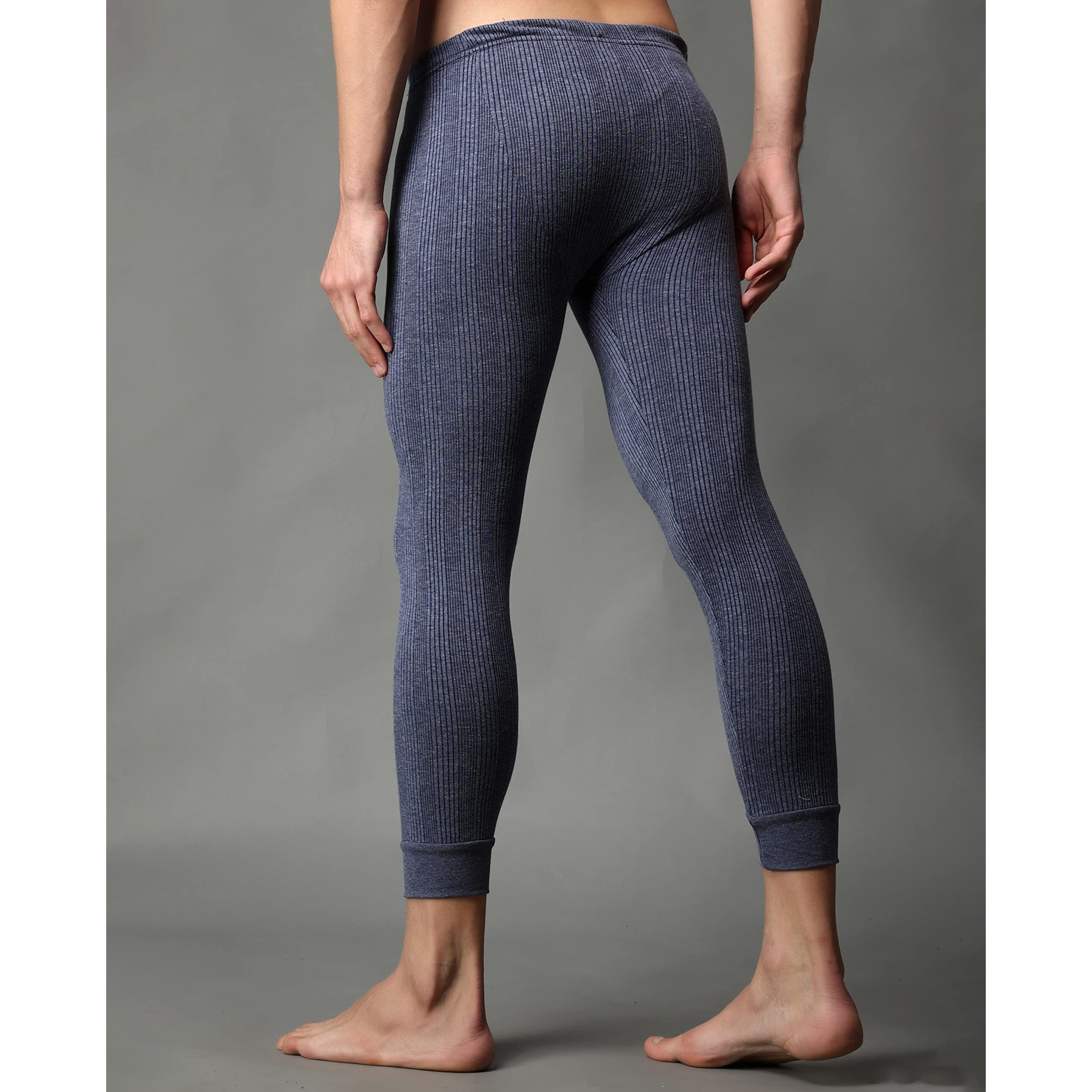 Wearslim Premium Winter Thermal Bottom Underwear For Men | Ultra Soft Winter Warmer Inner Wear Johns Pant Lower Blue