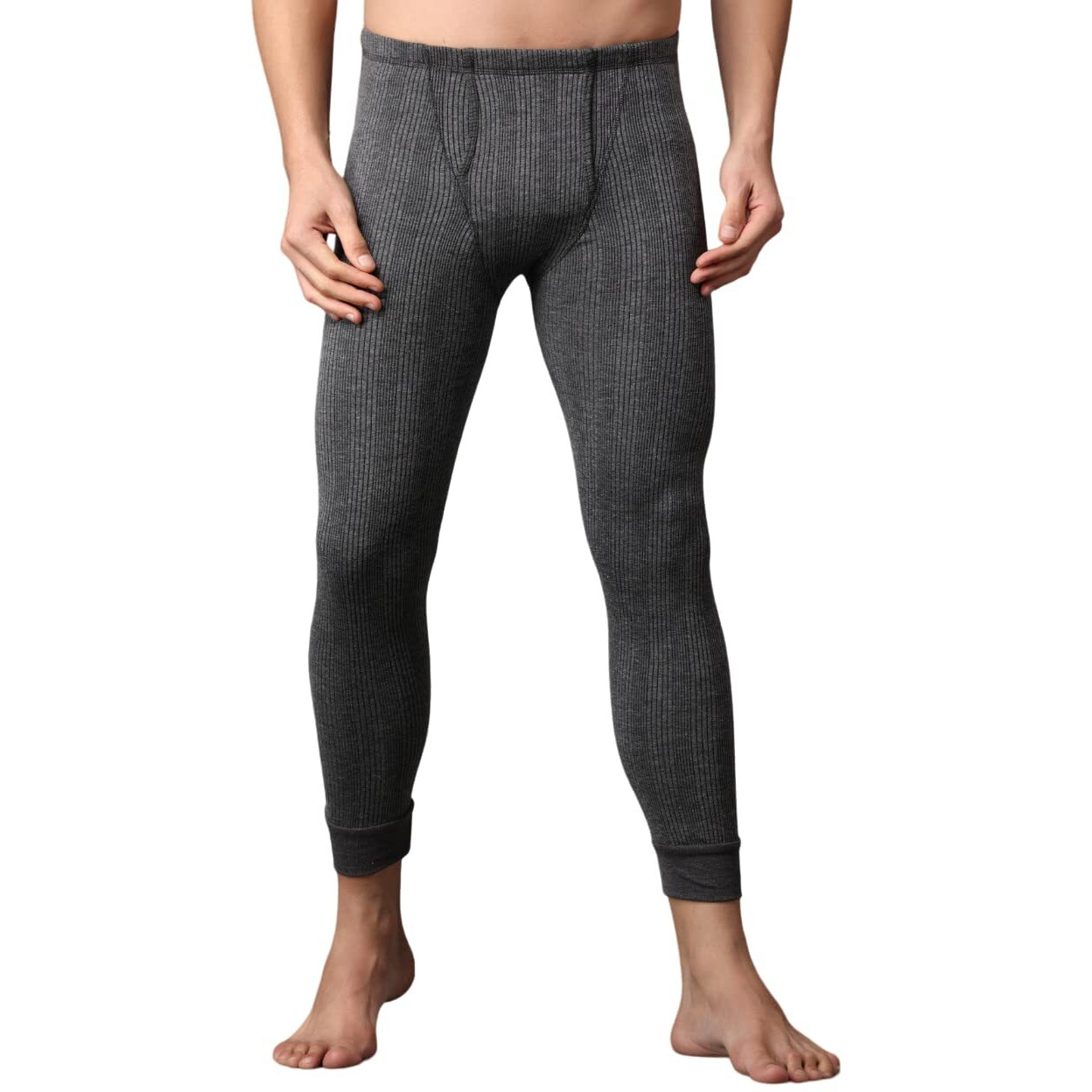 Wearslim Premium Winter Thermal Bottom Underwear For Men | Ultra Slim And Soft Winter Warmer Inner Wear Johns Lower Pant Black