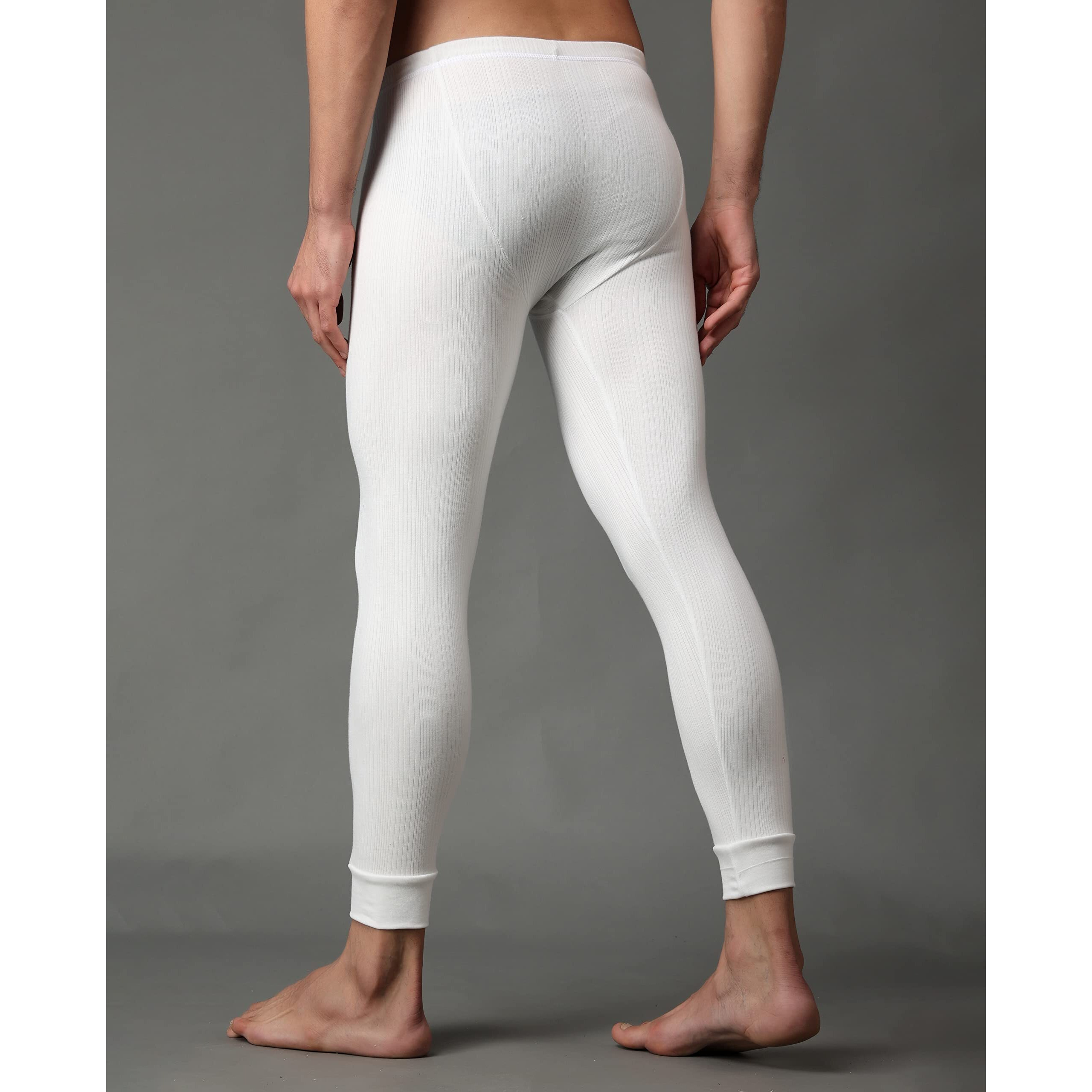 Wearslim Premium Winter Thermal Bottom Underwear For Men | Ultra Soft Winter Warmer Inner Wear Johns Pant Lower White