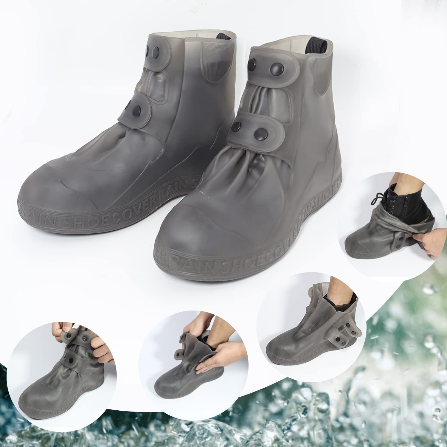 Palay Silicone Shoe Covers For Kids, Men, Women With Double-Breasted, Anti-Slip And Waterproof Shoe Cover, Tpe Sole Wear-Resistant And Reusable Shoes Cover For Rainy Season (For Size 9-11)