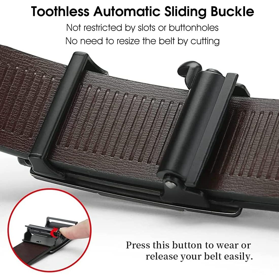 Optifit Leather Adjustable Belt Auto With Lock Buckle Belt For Men,Fashion Golden Leopard Pattern Design-Long130Cm