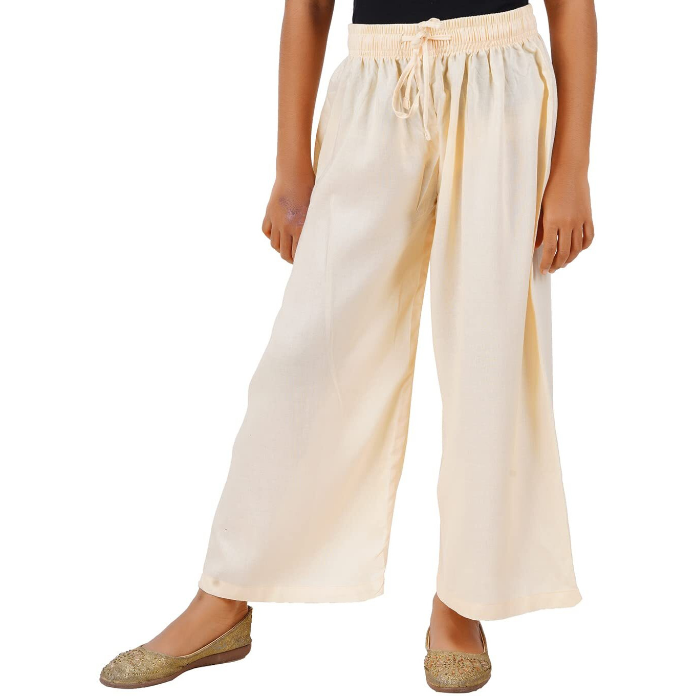 Happy Bunny Stylish Rayon Blend Girls Palazzo Pants, Skin Friendly, Party & Outdoor Wear, Solid Flowy, Mild Shine - Regular Fit, Full Length.