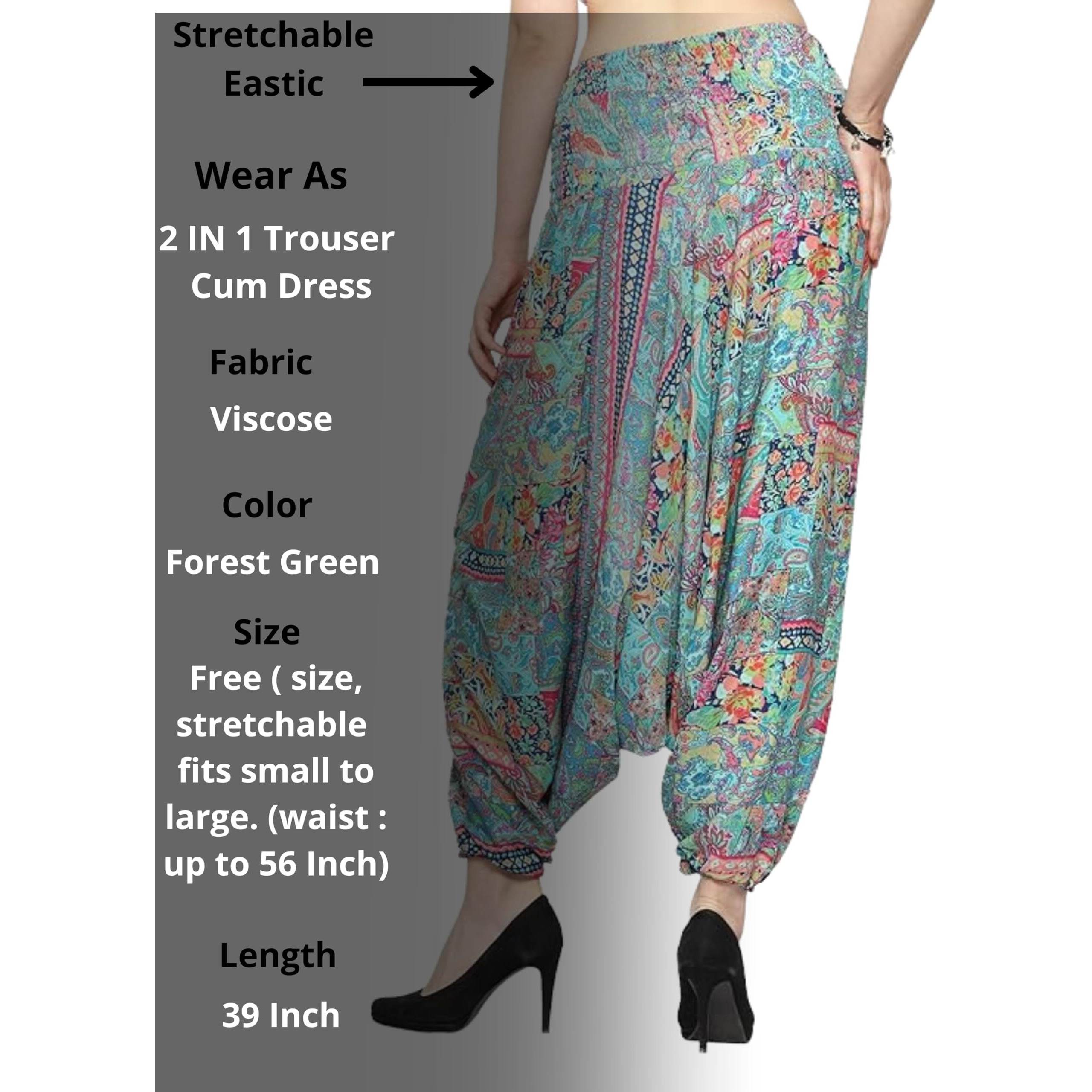 Ke Kanhaexports Women Yoga Pants Stretchable Harem Pants Stylish Baggy Trousers For Woman Multipurpose Wear In Gym,Yoga, Track & Loose Fit Multi Way Of Styling Pants (Pants 1) Xl