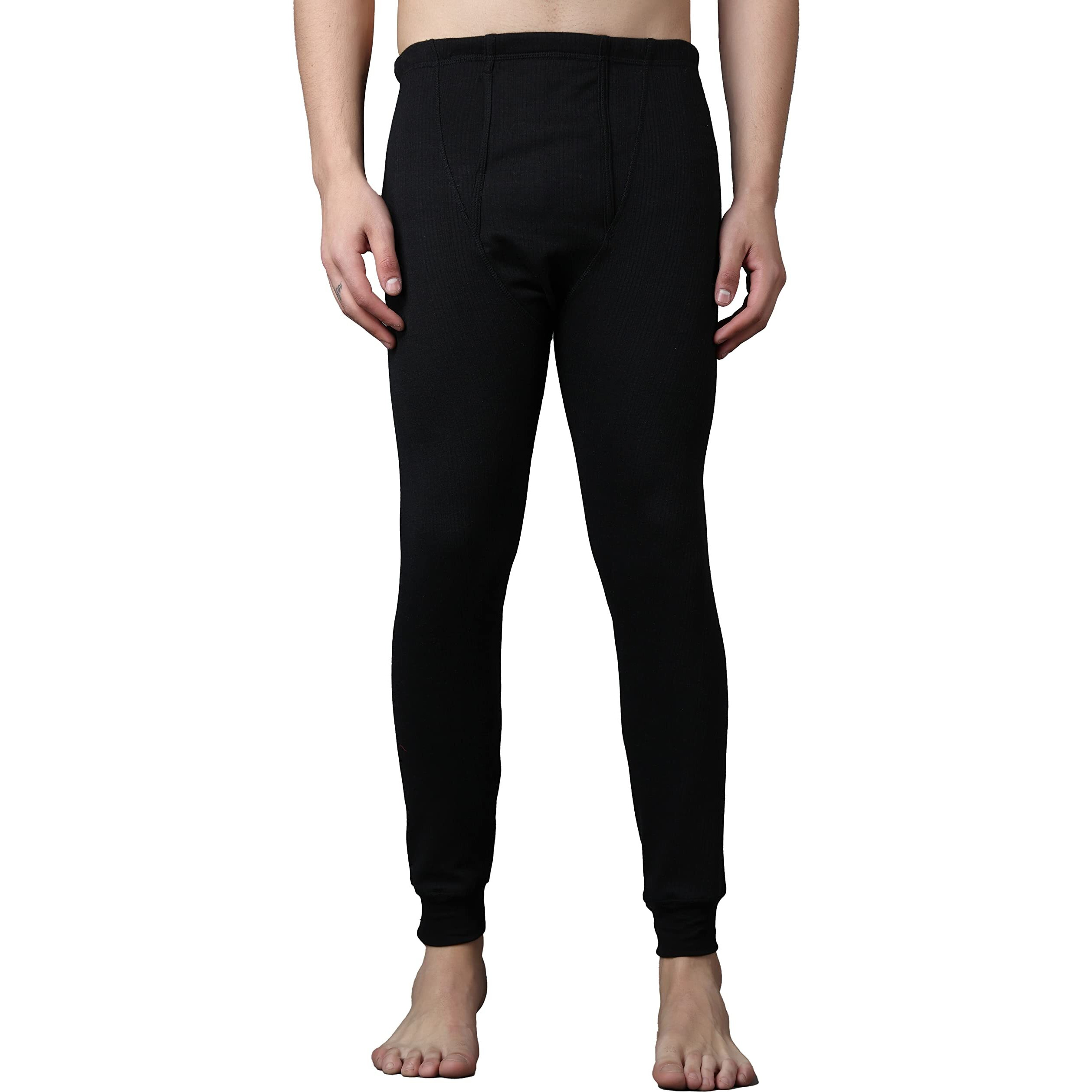 Wearslim Premium Winter Thermal Bottom Underwear For Men | Ultra Soft Winter Warmer Inner Wear Johns Pant Lower - Zed Black