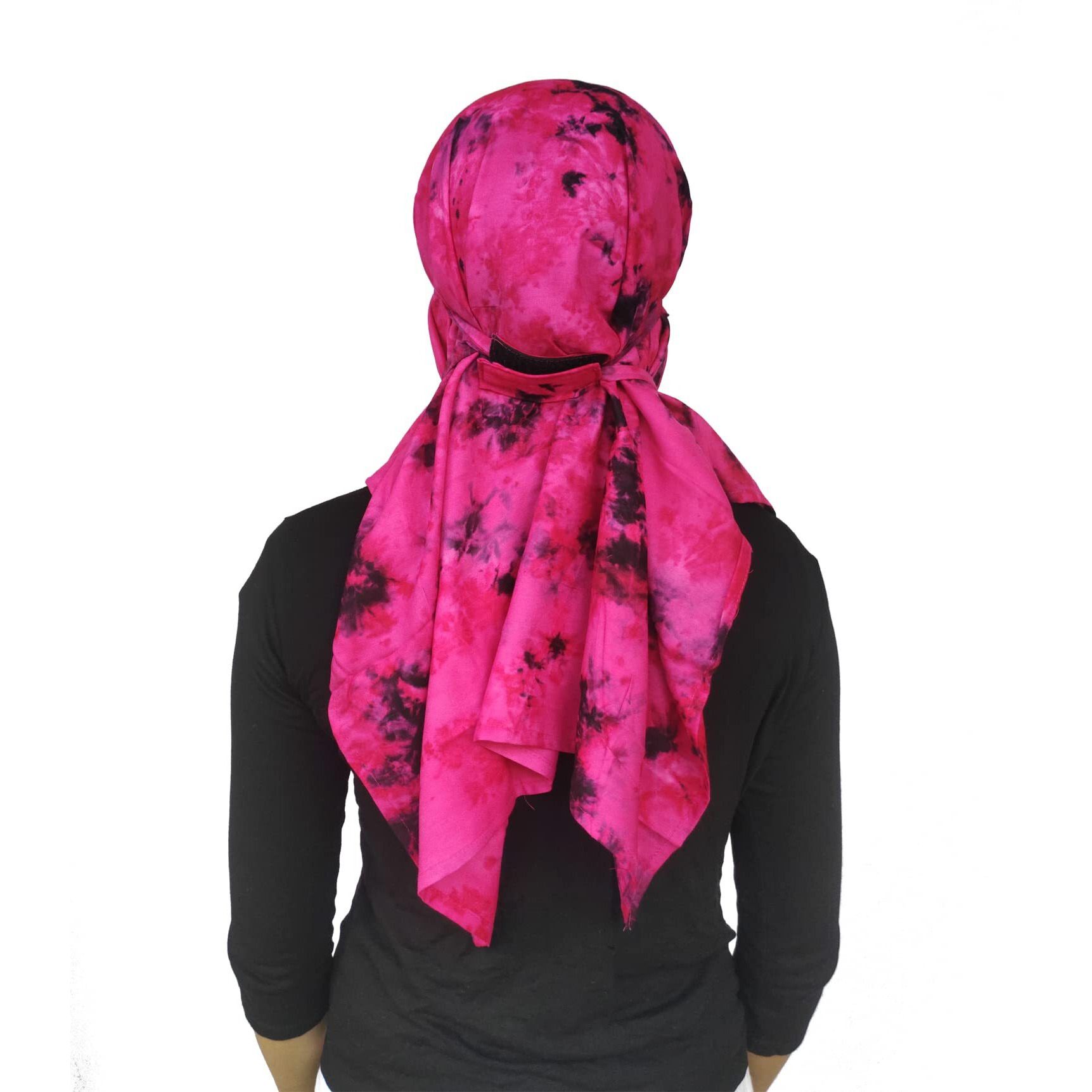 Switchon Rayon Mill Tie Dye Innovative Scarf For Women With Closer 4 Inch Hook And Loop Tape Size Adjustable (Pink_Rani)