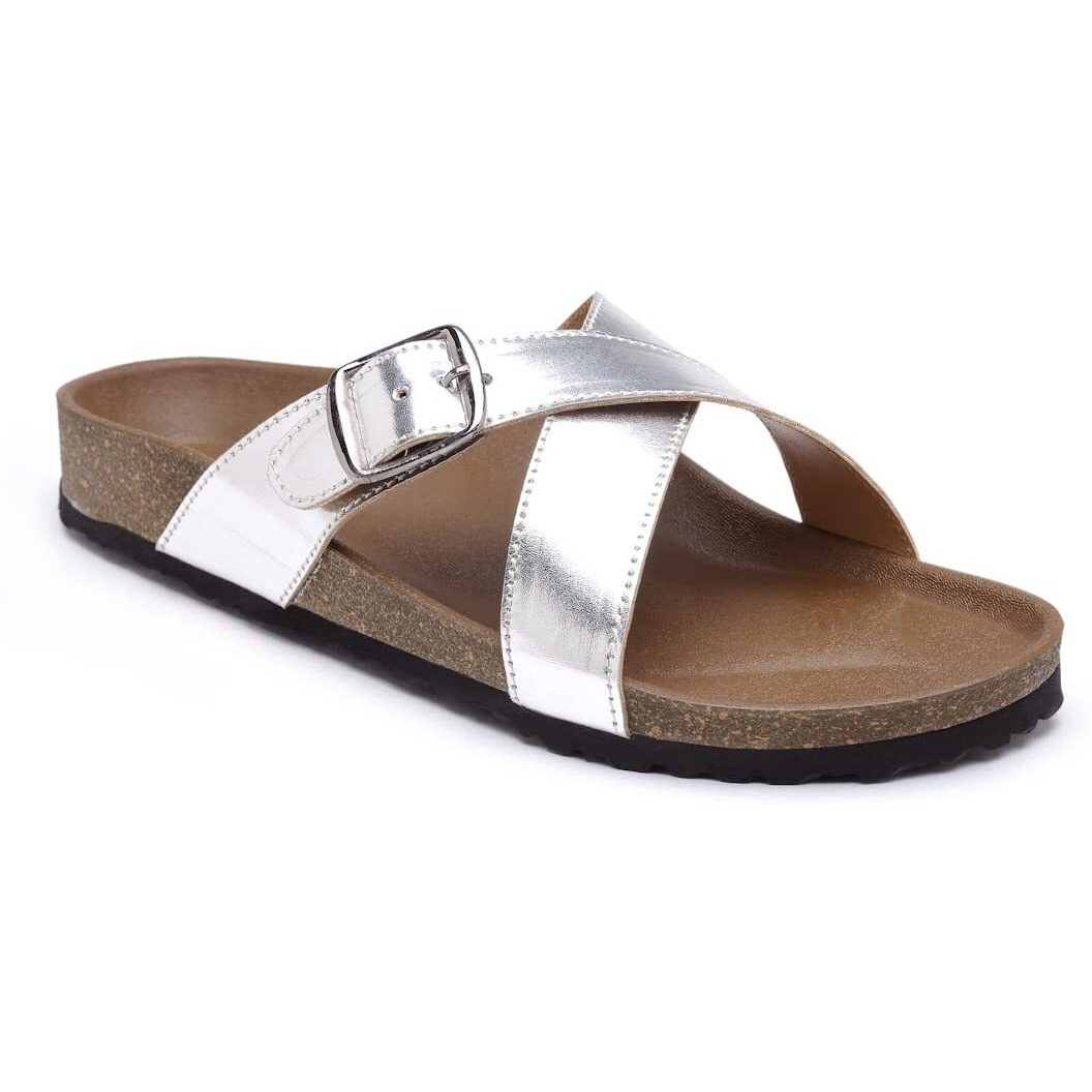 Refoam Owrfmo-03(W) Women's Outdoor | Trendy | Stylish Silver Synthetic Leather Casual Sandal