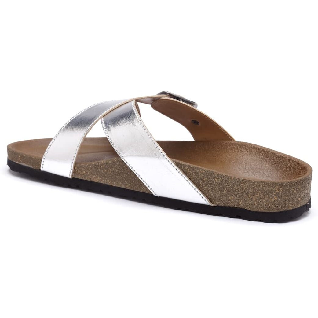 Refoam Owrfmo-03(W) Women's Outdoor | Trendy | Stylish Silver Synthetic Leather Casual Sandal