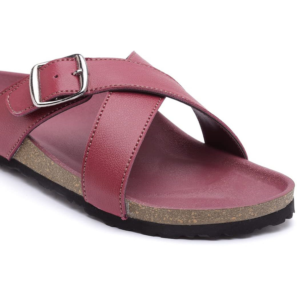 Refoam Owrfmo-03(W) Women's Outdoor | Trendy | Stylish Maroon Synthetic Leather Casual Sandal