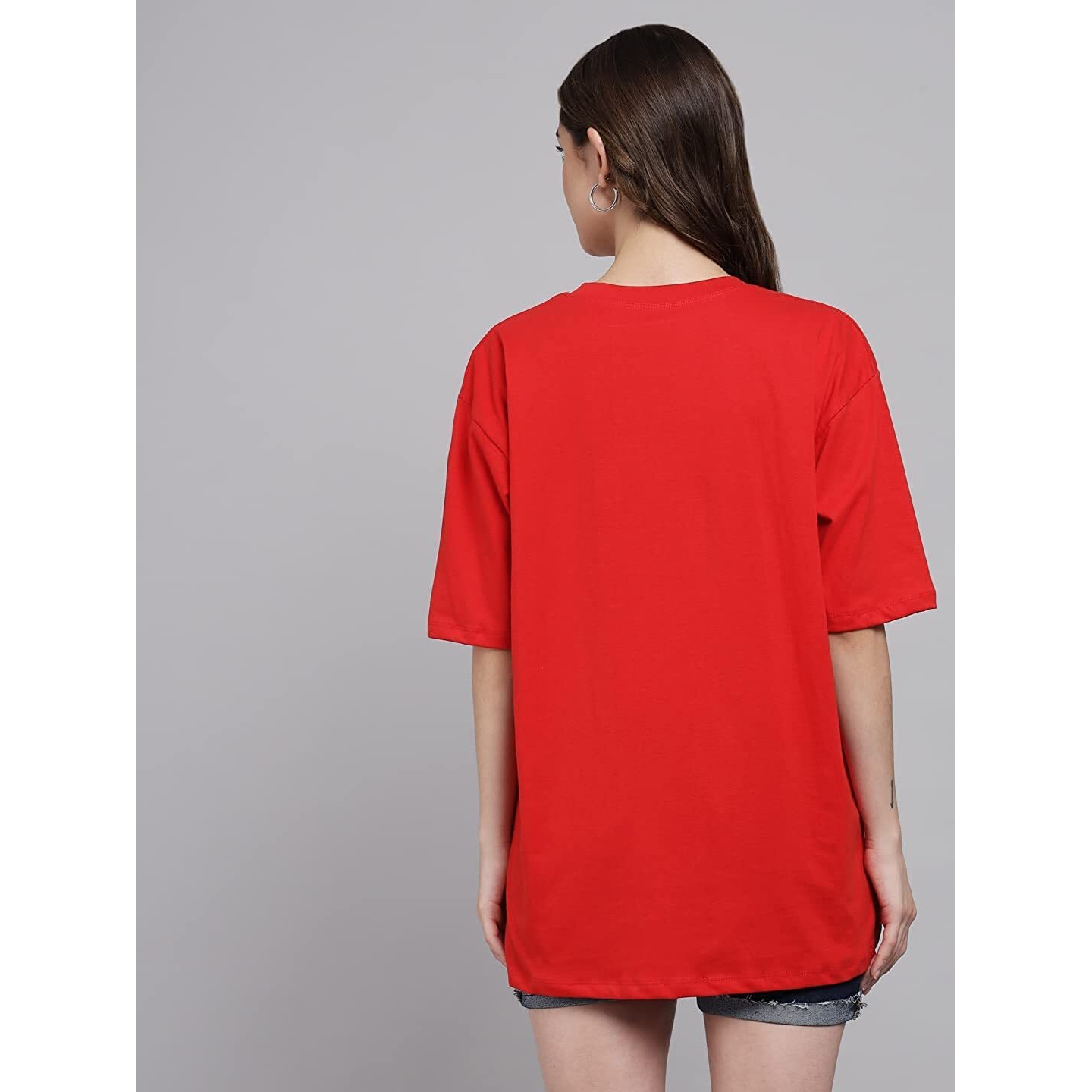Funday Fashion Women Cotton Half Sleeve Oversized T-Shirt (Pack Of 2) (Xx-Large, Grey & Red)
