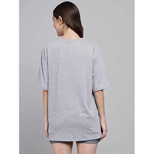 Funday Fashion Women Cotton Half Sleeve Oversized T-Shirt (Pack Of 2) (Xx-Large, Grey & Red)